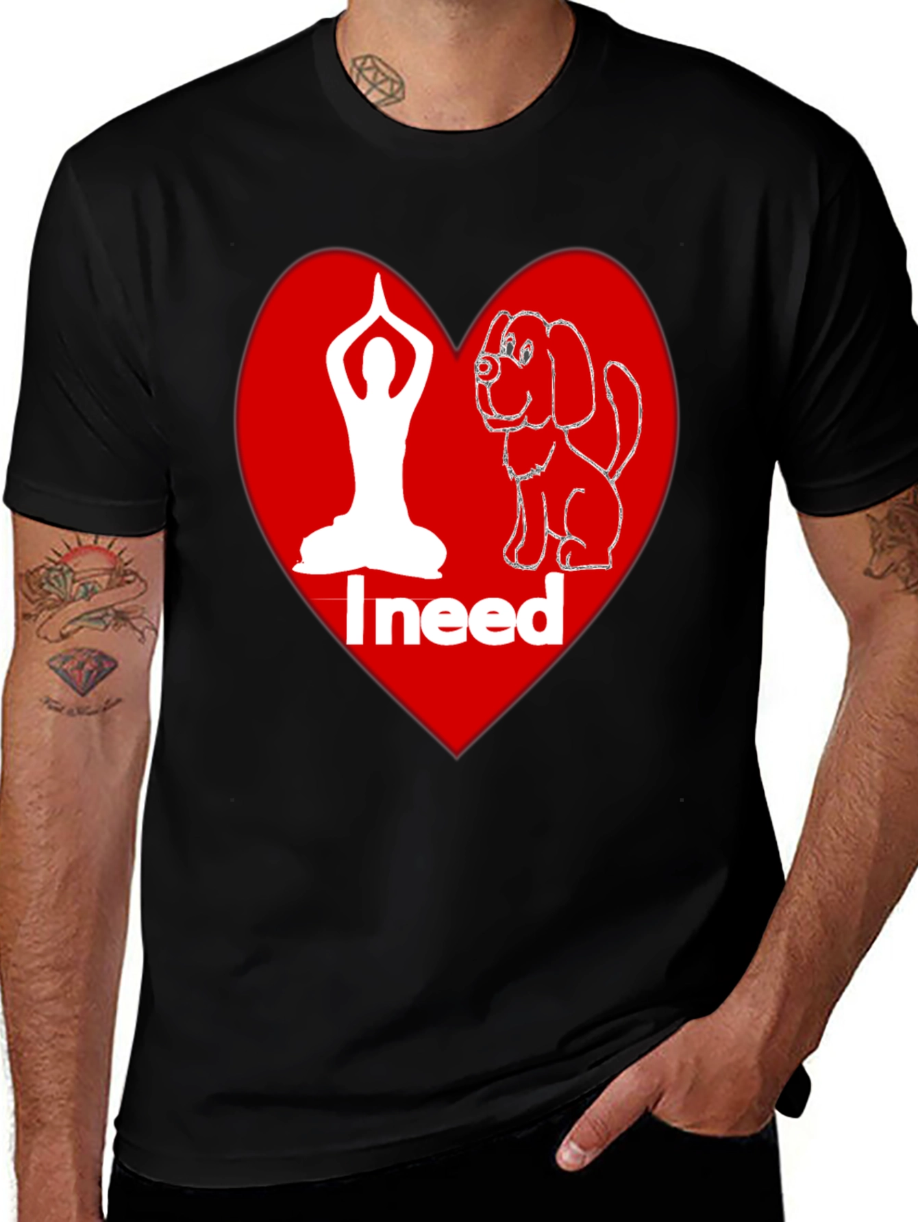 Variant 22 of Yoga and Dog Lover T-Shirt - I Need