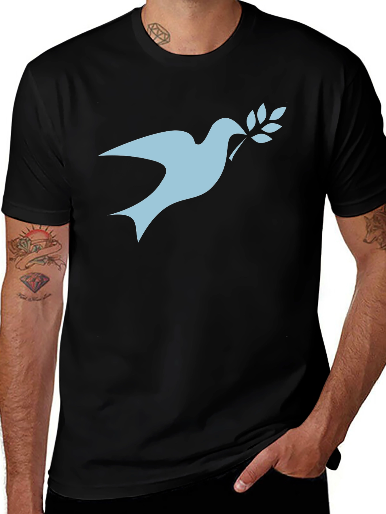 Variant 27 of Peace Dove T-Shirt - Black