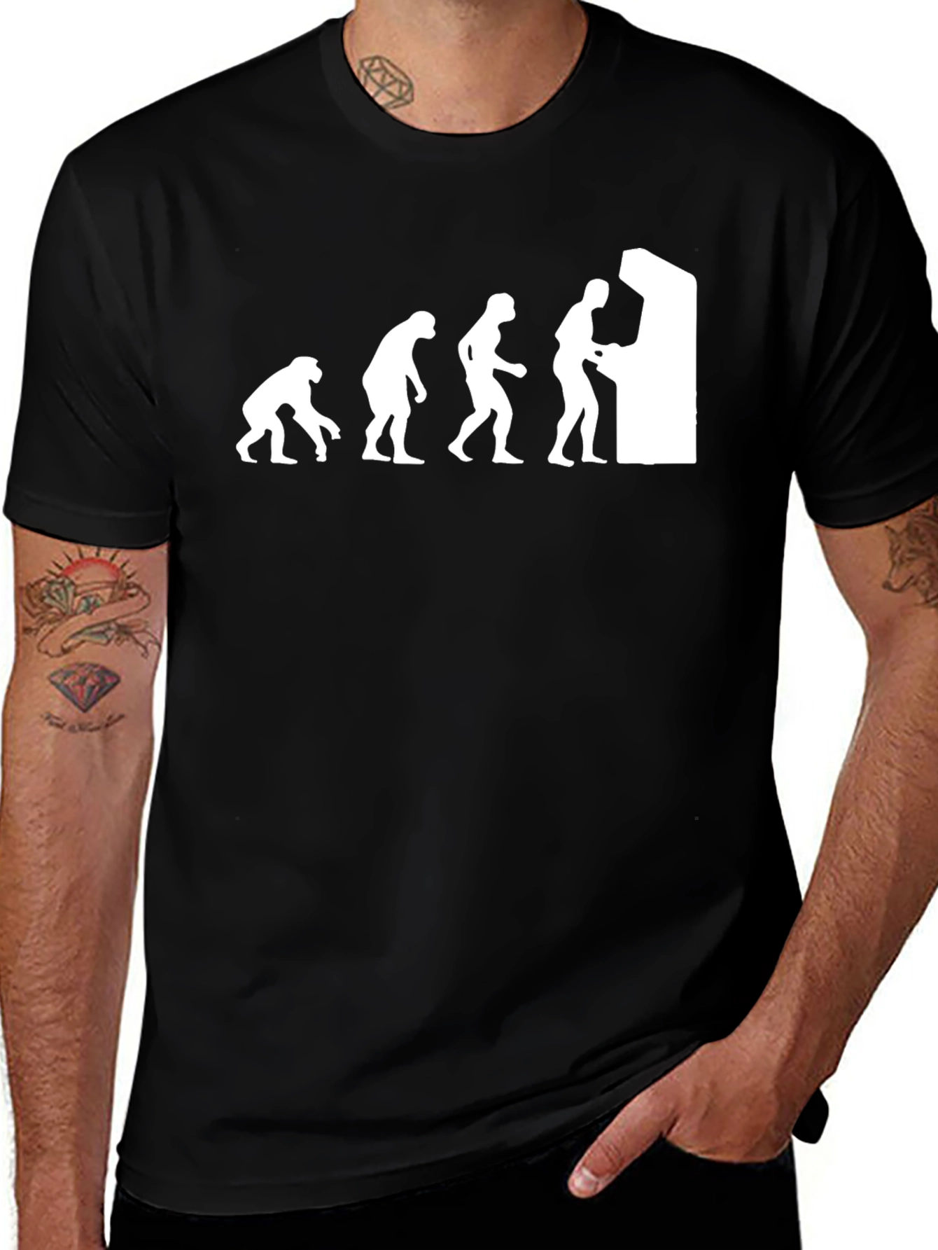 Variant 2 of Evolution of Gamer Black T-Shirt