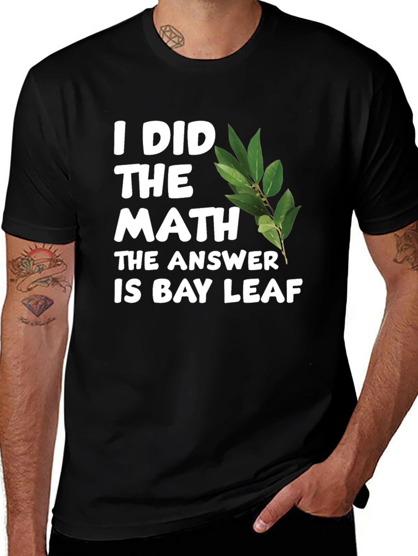 Variant 4 of Math Answer Bay Leaf T-Shirt Funny Novelty Tee
