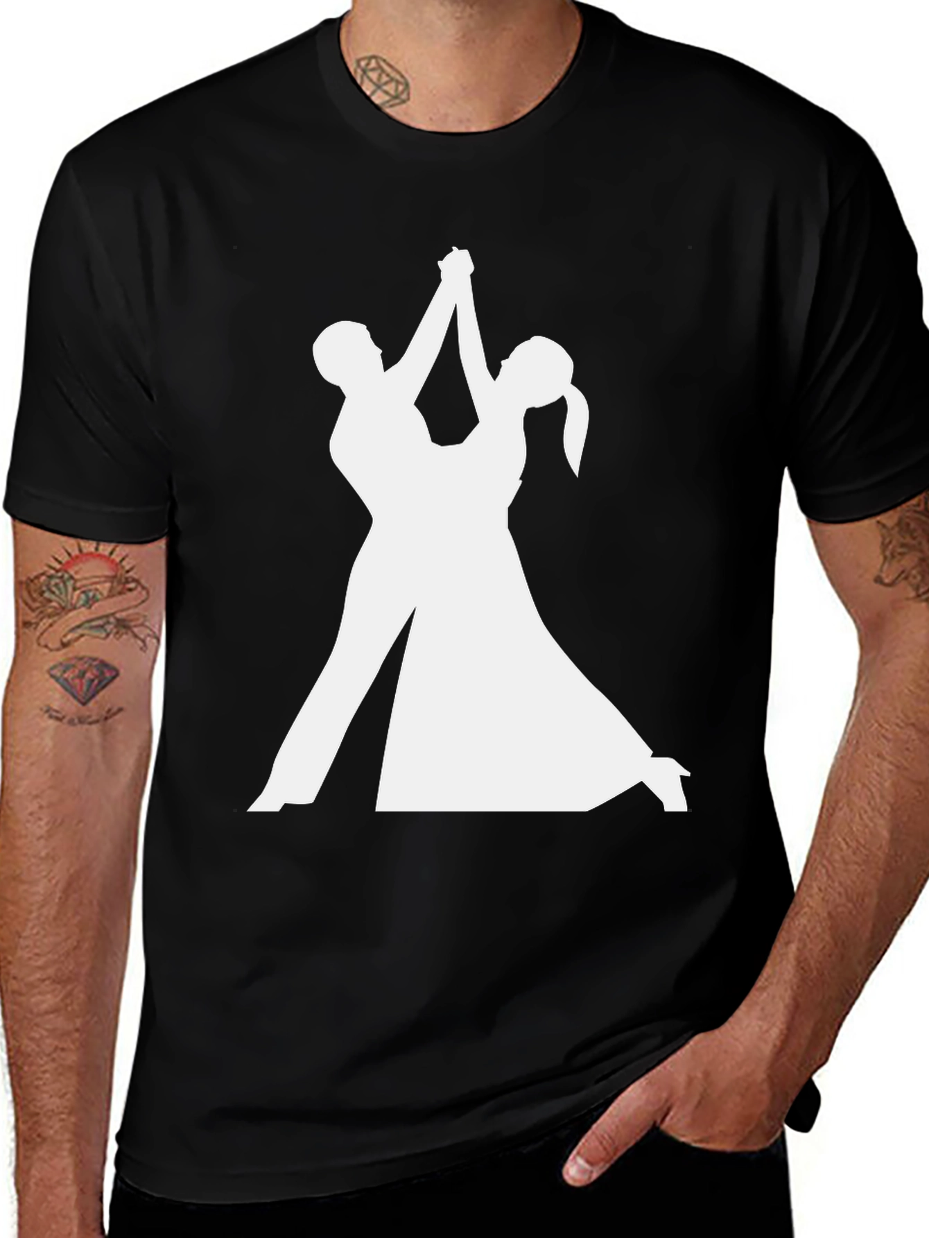 Variant 27 of Dancing Silhouette T-Shirt - Elegant Black Tee