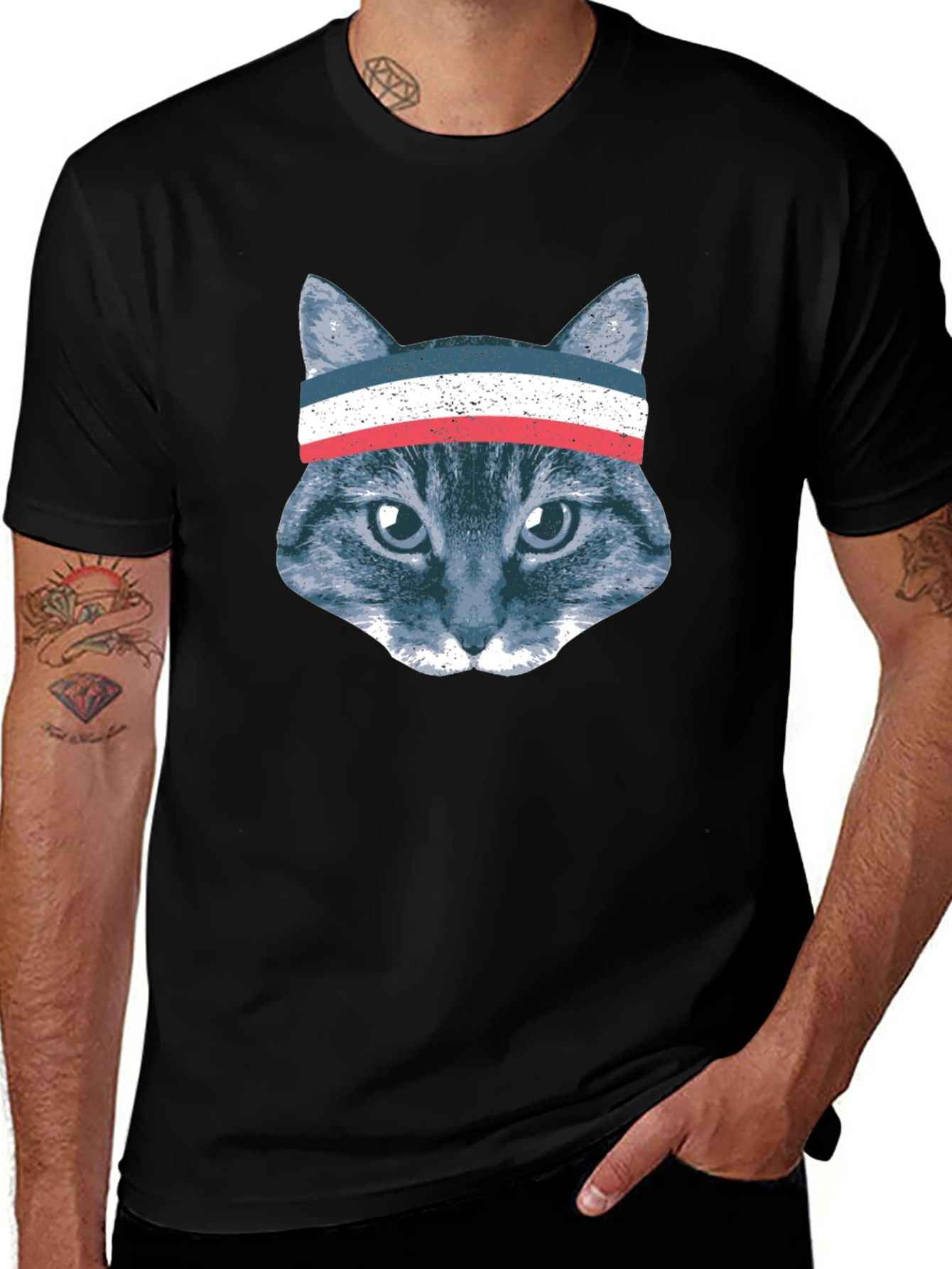 Variant 7 of Cool Cat Headband T-Shirt