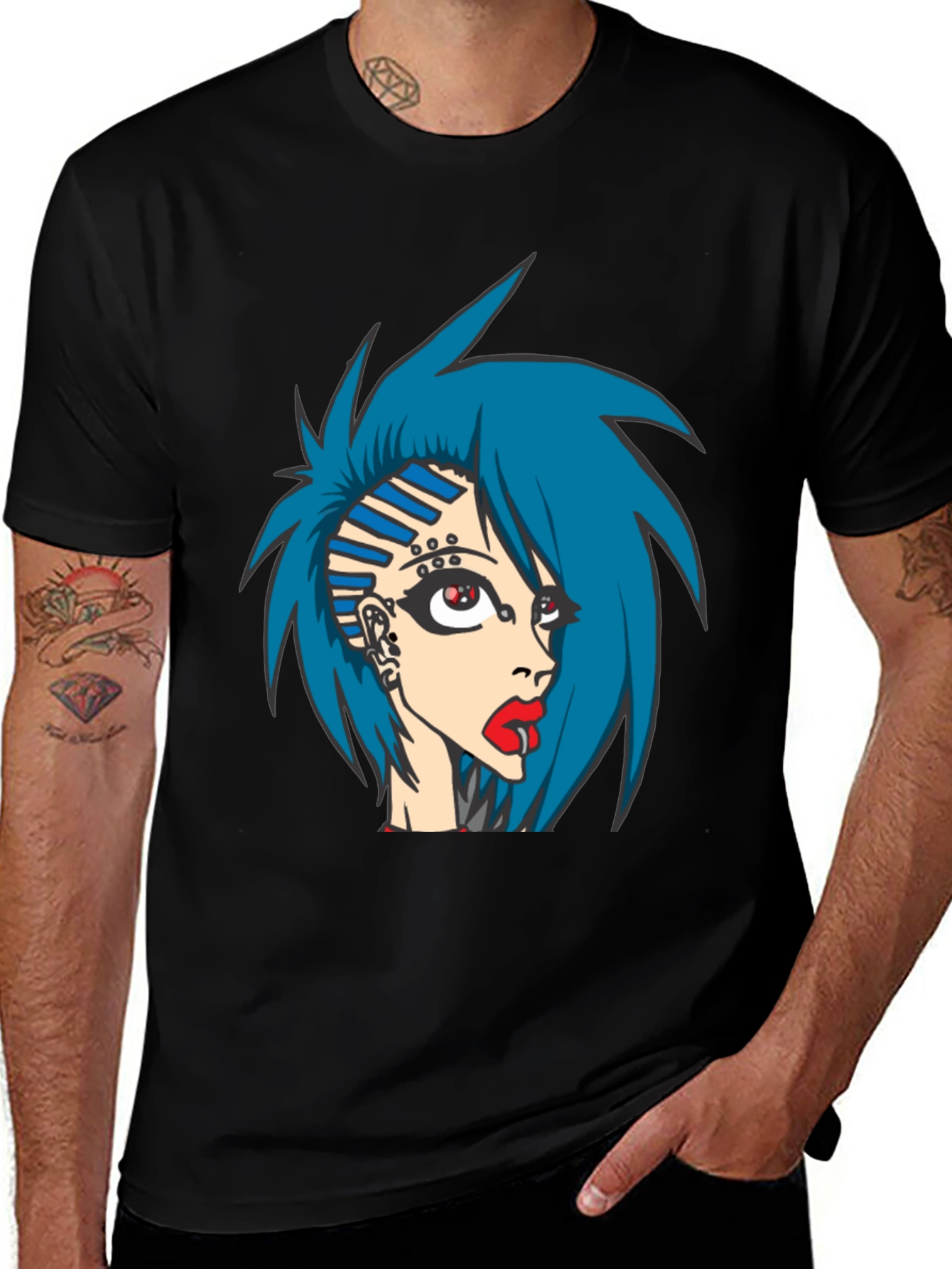 Variant 20 of Edgy Anime Girl Graphic Tee