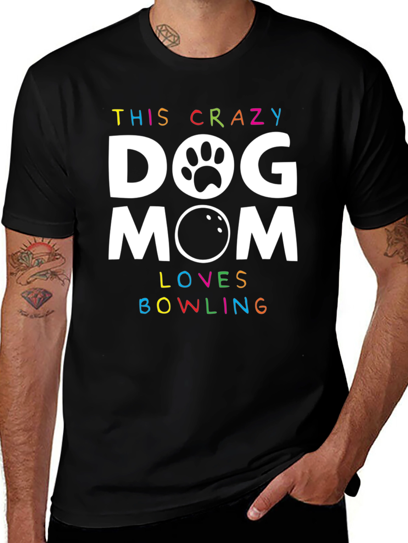 Variant 2 of Crazy Dog Mom Bowling T-Shirt