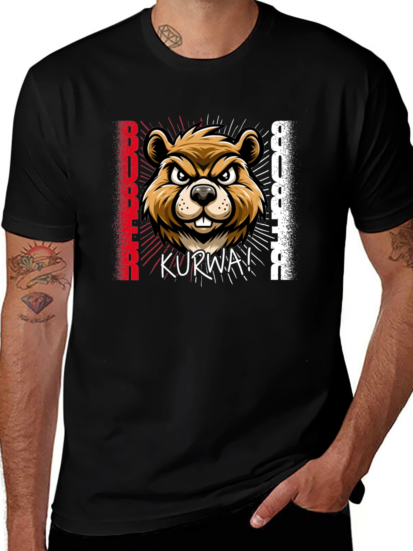 Variant 17 of Bóbr Kurwa! Beaver T-Shirt - Funny Polish Pride
