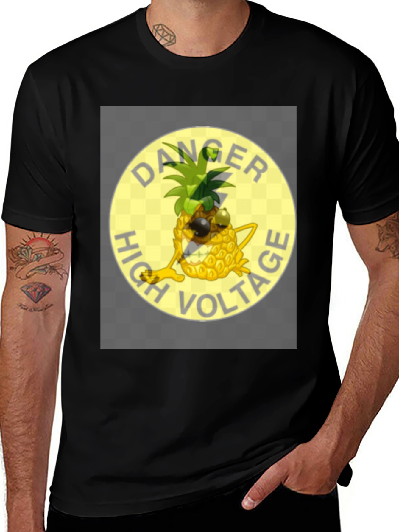 Variant 24 of Danger High Voltage Pineapple Graphic T-Shirt