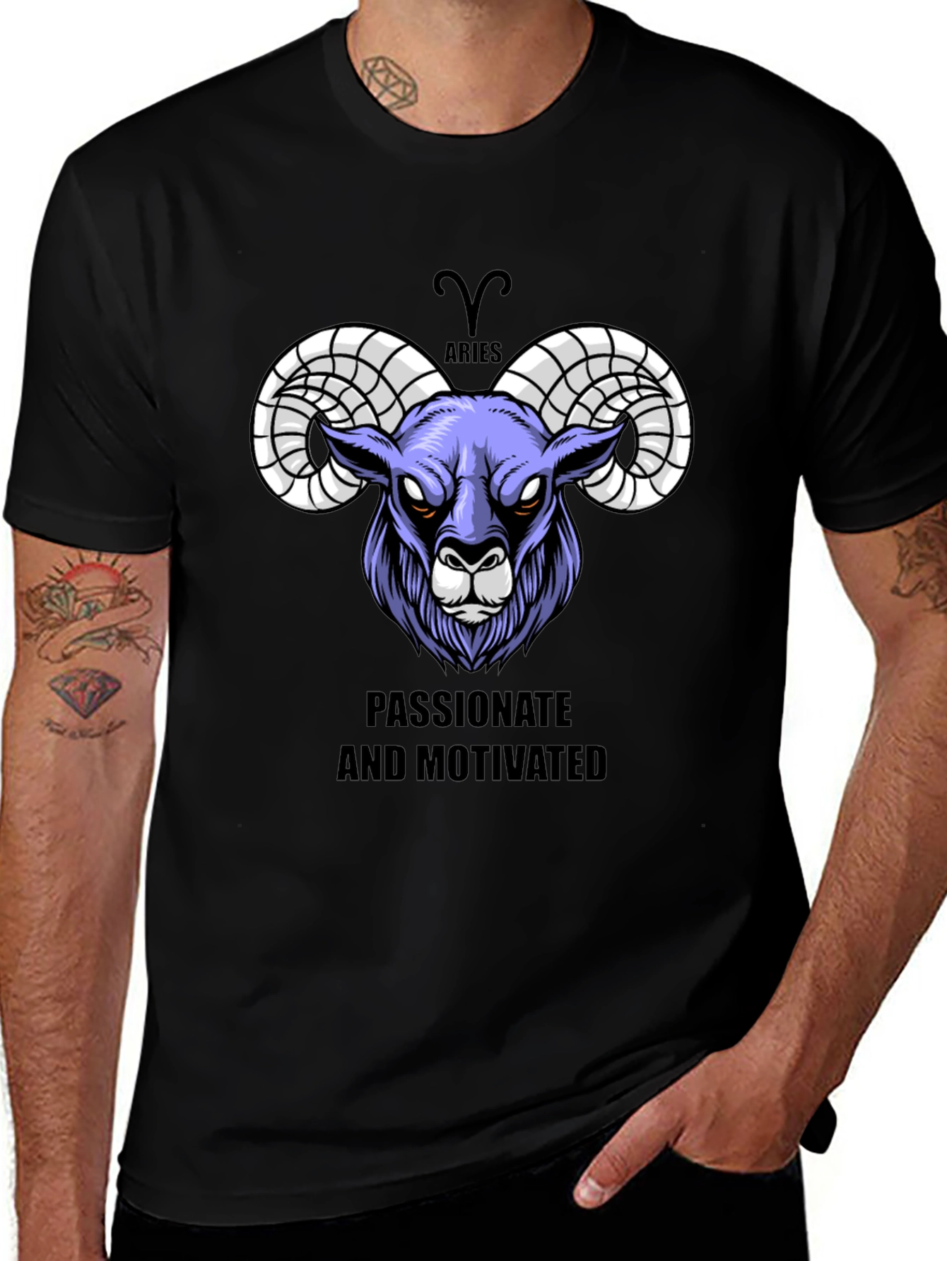 Aries Zodiac Graphic Tee - Passionate & Motivated