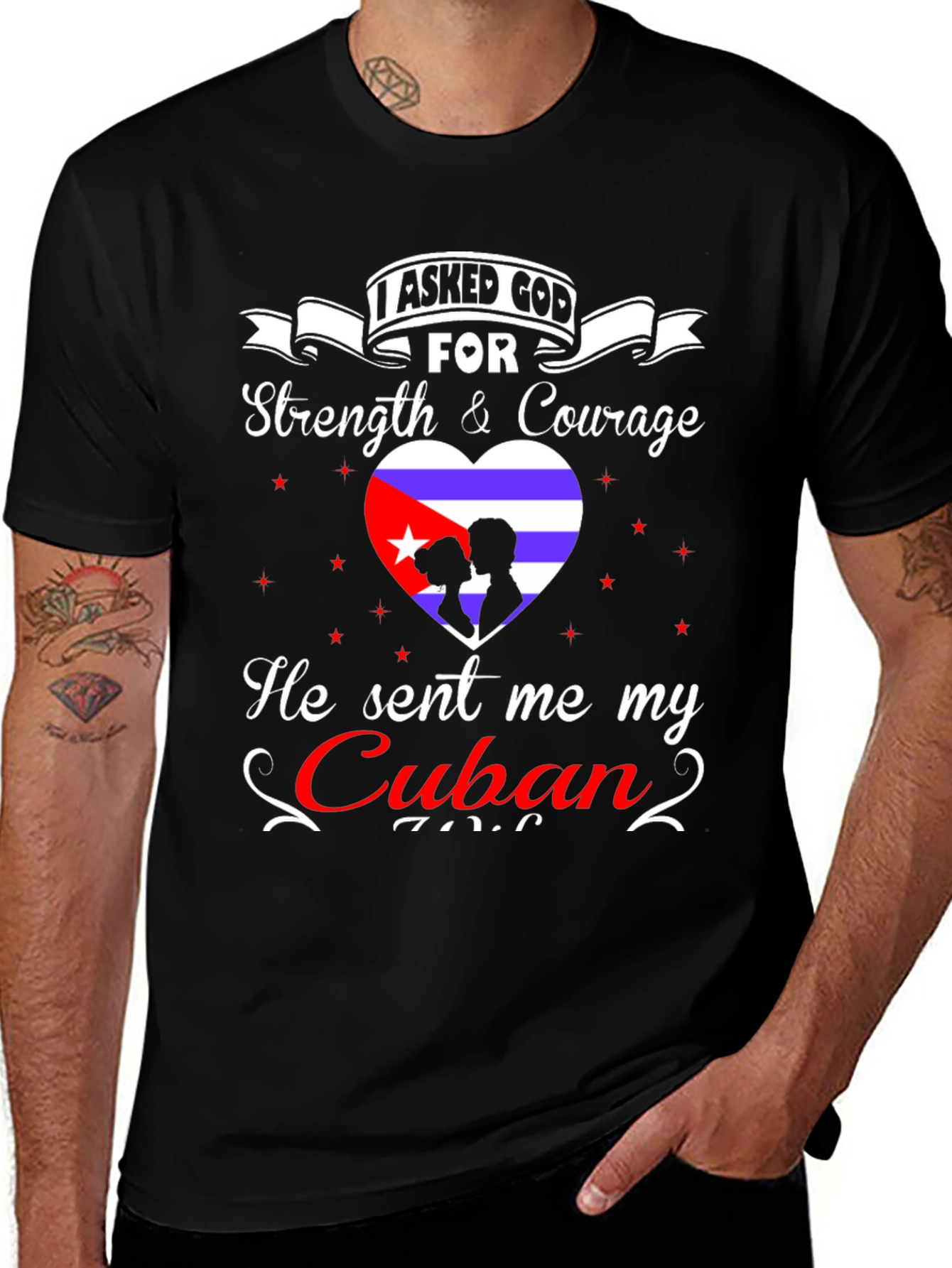 Cuban Pride T-Shirt - Strength & Courage Design