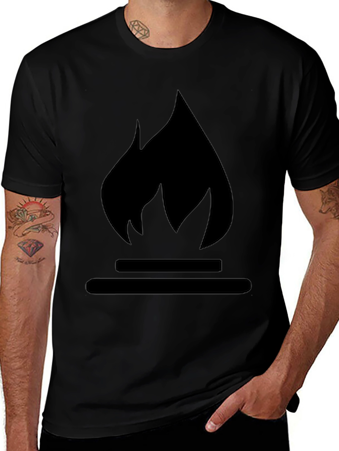 Variant 21 of Black Campfire Graphic Tee - Casual Comfort
