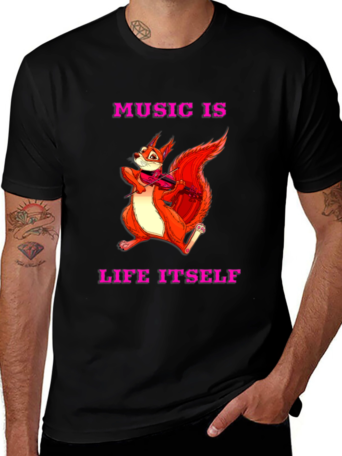 Variant 13 of Music is Life Squirrel Tee