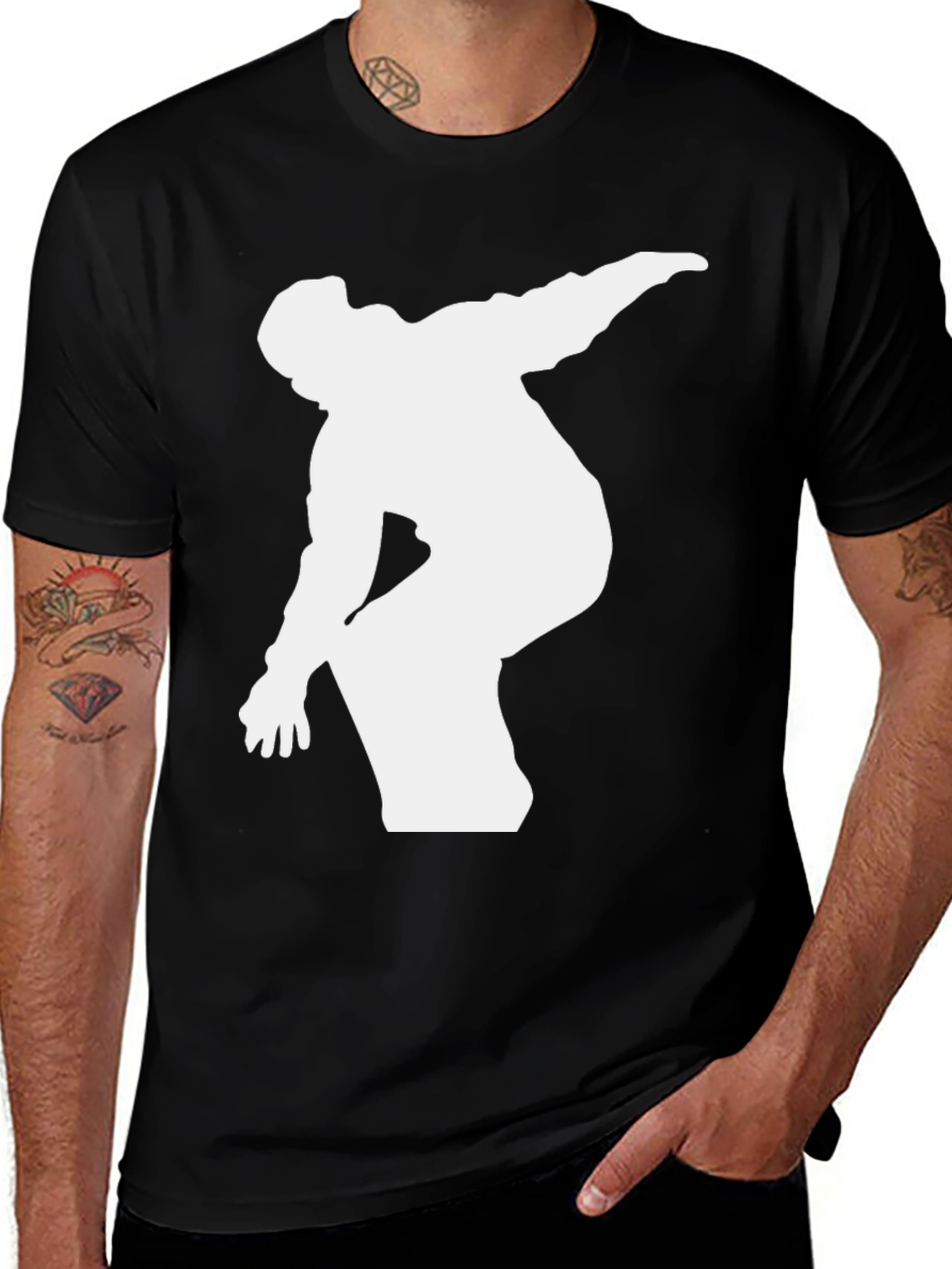 Variant 17 of Snowboarder Graphic Tee - Black Cotton T-Shirt