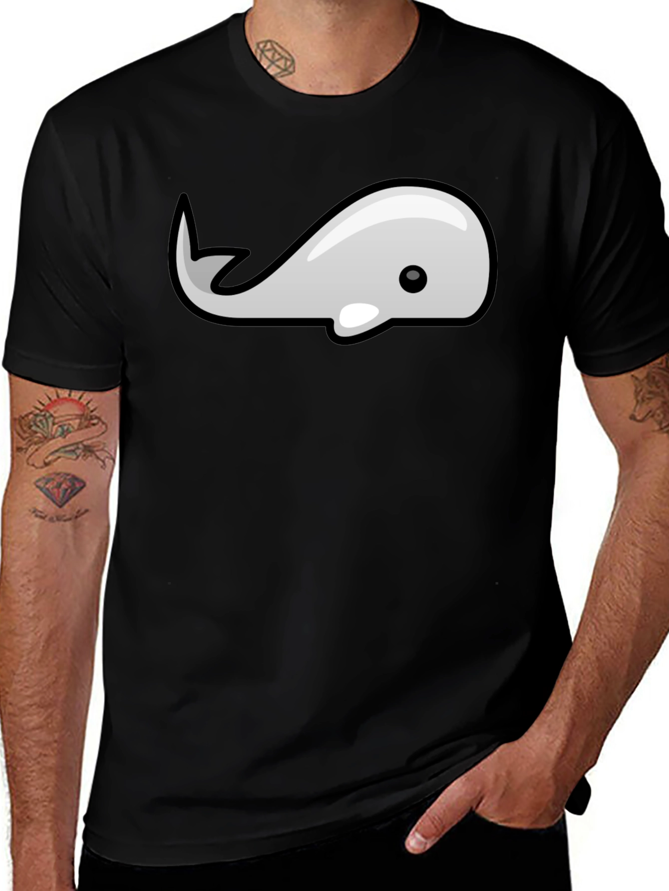 Variant 2 of Whale Graphic Tee - Modern Style Black T-Shirt