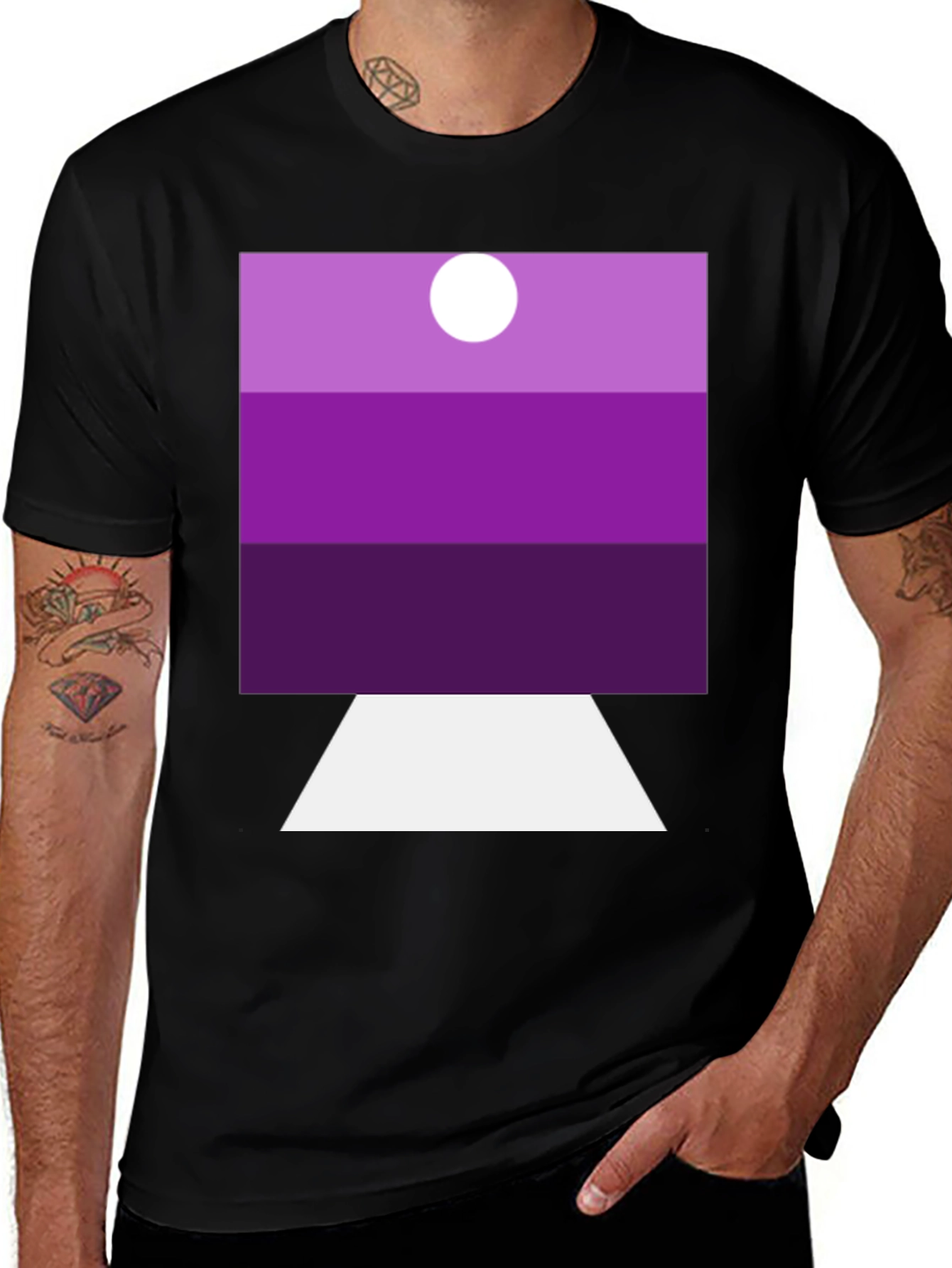 Variant 25 of Modern Geometric Purple Moon T-Shirt