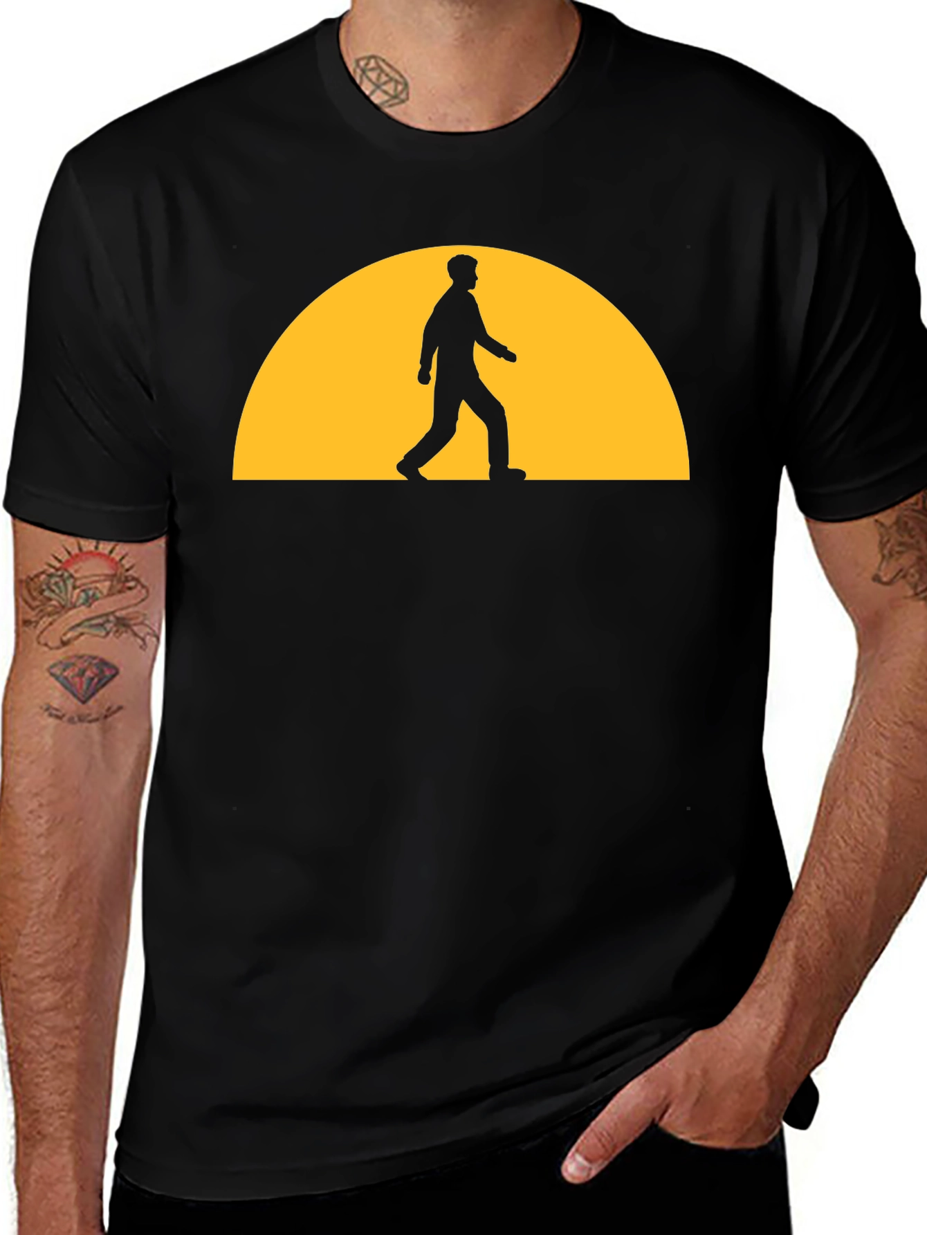 Variant 24 of Sunset Walker Graphic Tee - Black Casual T-Shirt