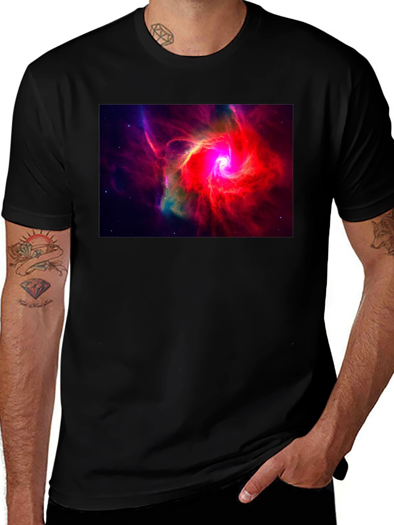 Variant 23 of Nebula Graphic Black T-Shirt - Space Art Tee