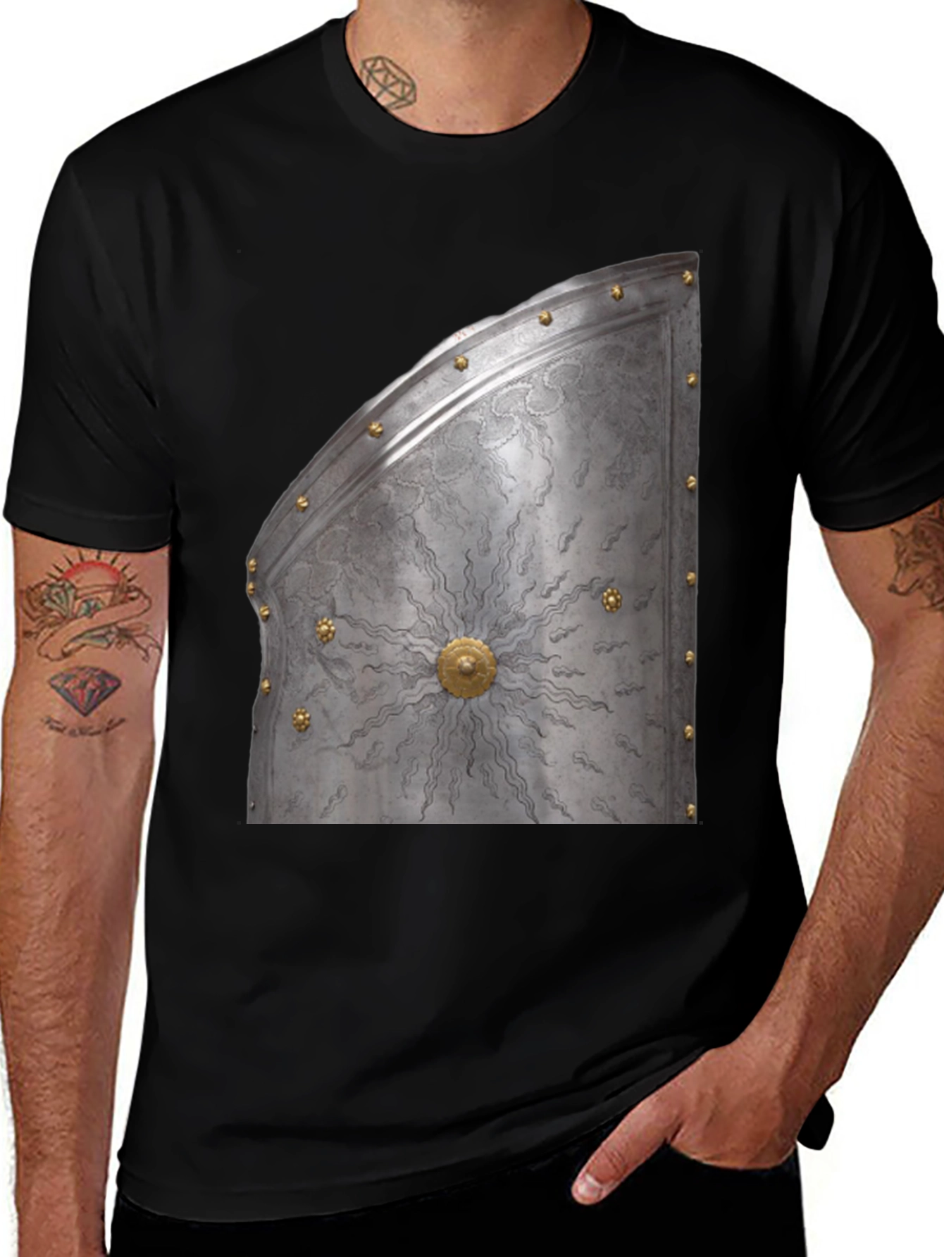 Variant 20 of Medieval Knight Armor Graphic Tee - Unique Design