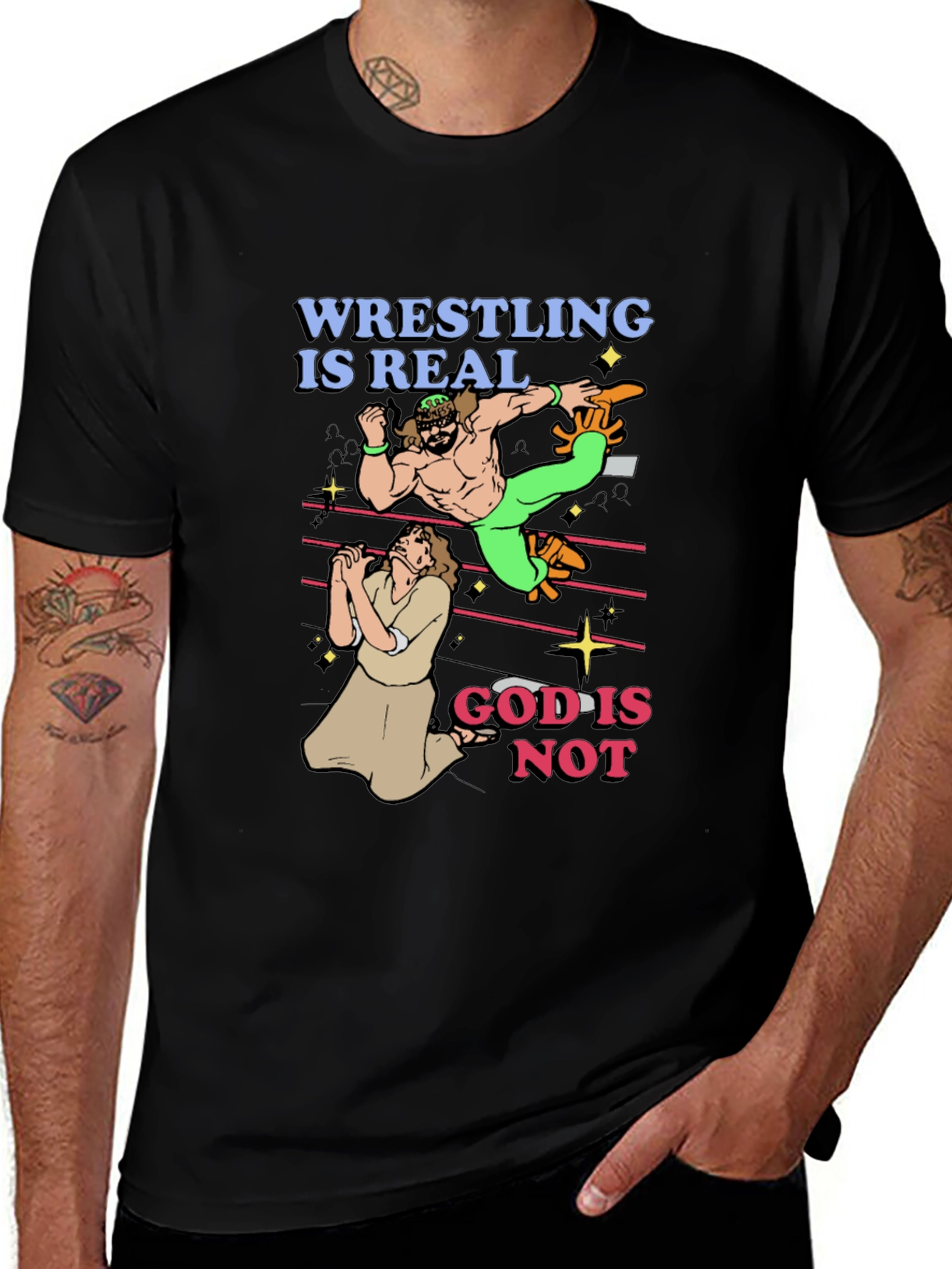 Variant 6 of Wrestling is Real - Funny Graphic T-Shirt