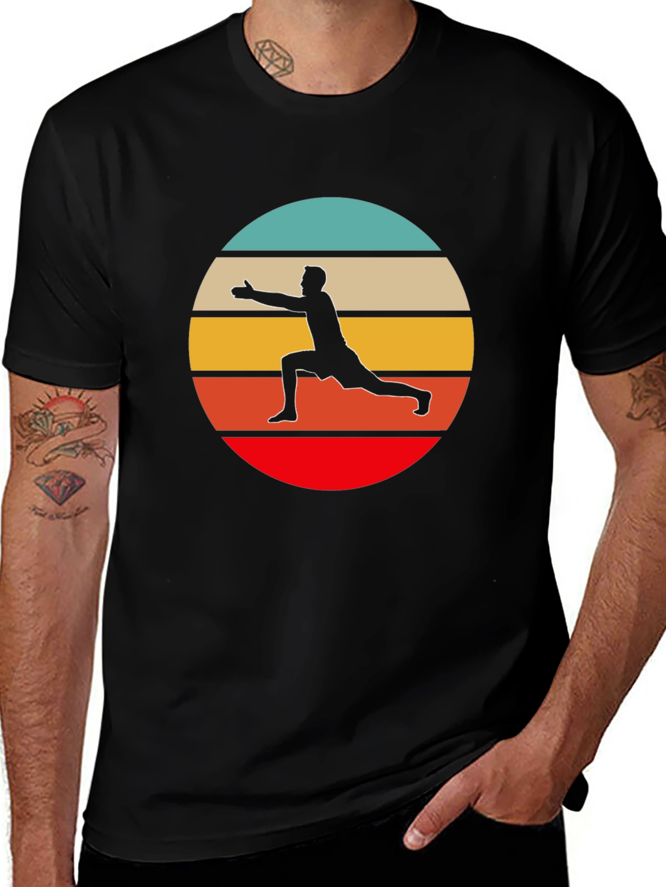 Variant 12 of Retro Yoga Pose Graphic T-Shirt