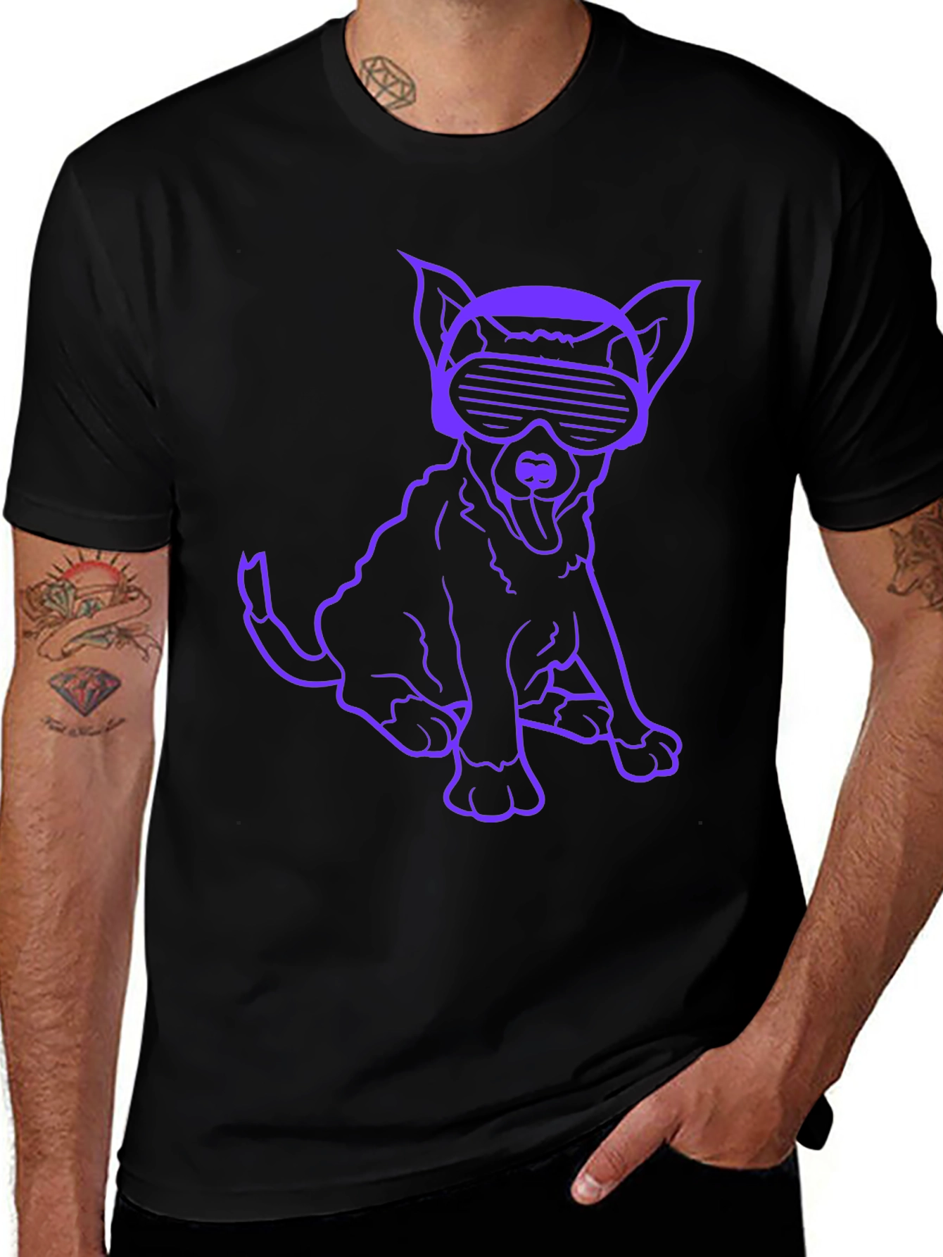 Variant 3 of Cyber Pup T-Shirt - Cool Dog Graphic Tee
