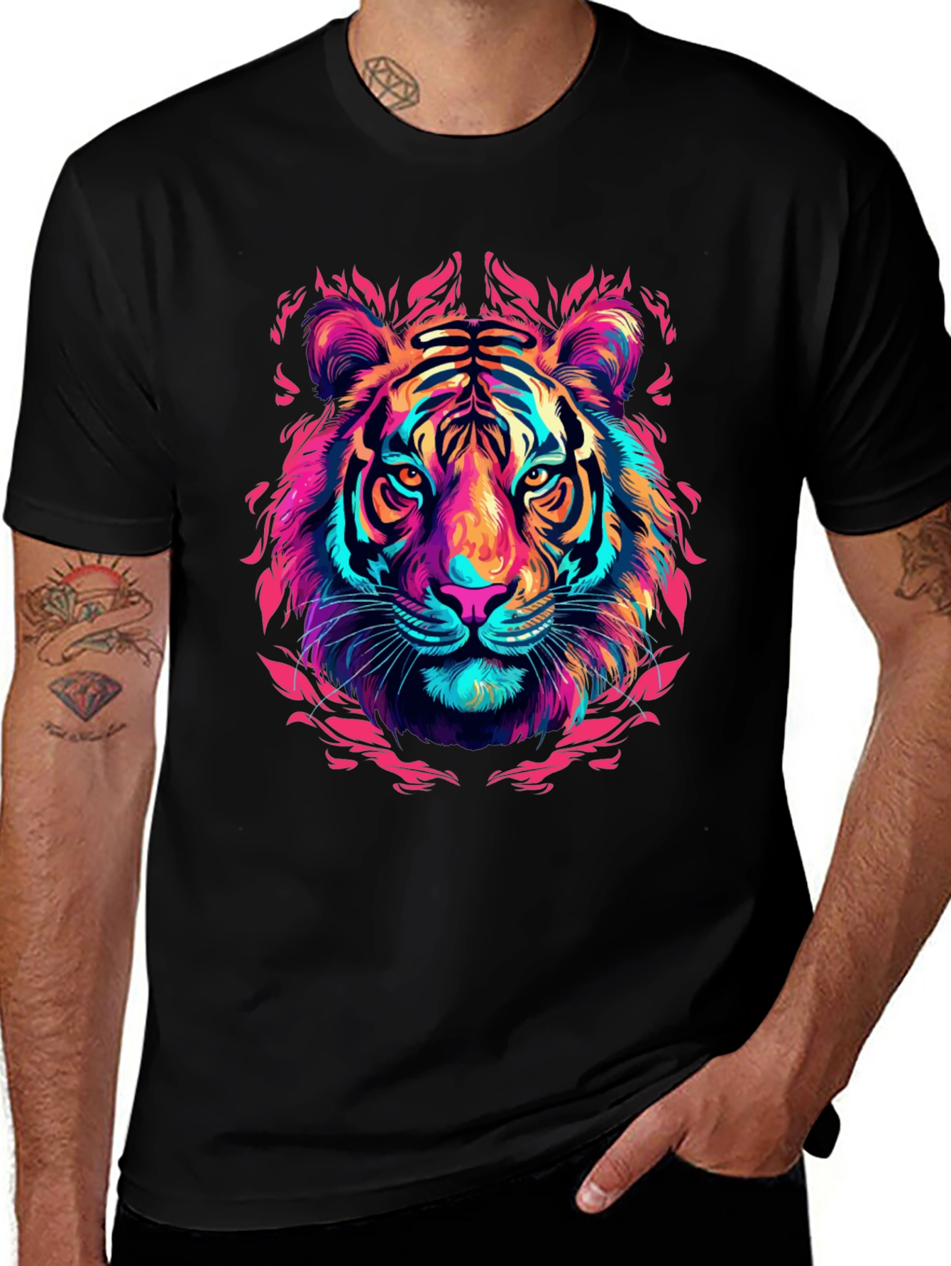 Variant 24 of Vibrant Tiger Graphic Tee - Unique Animal Art Shirt