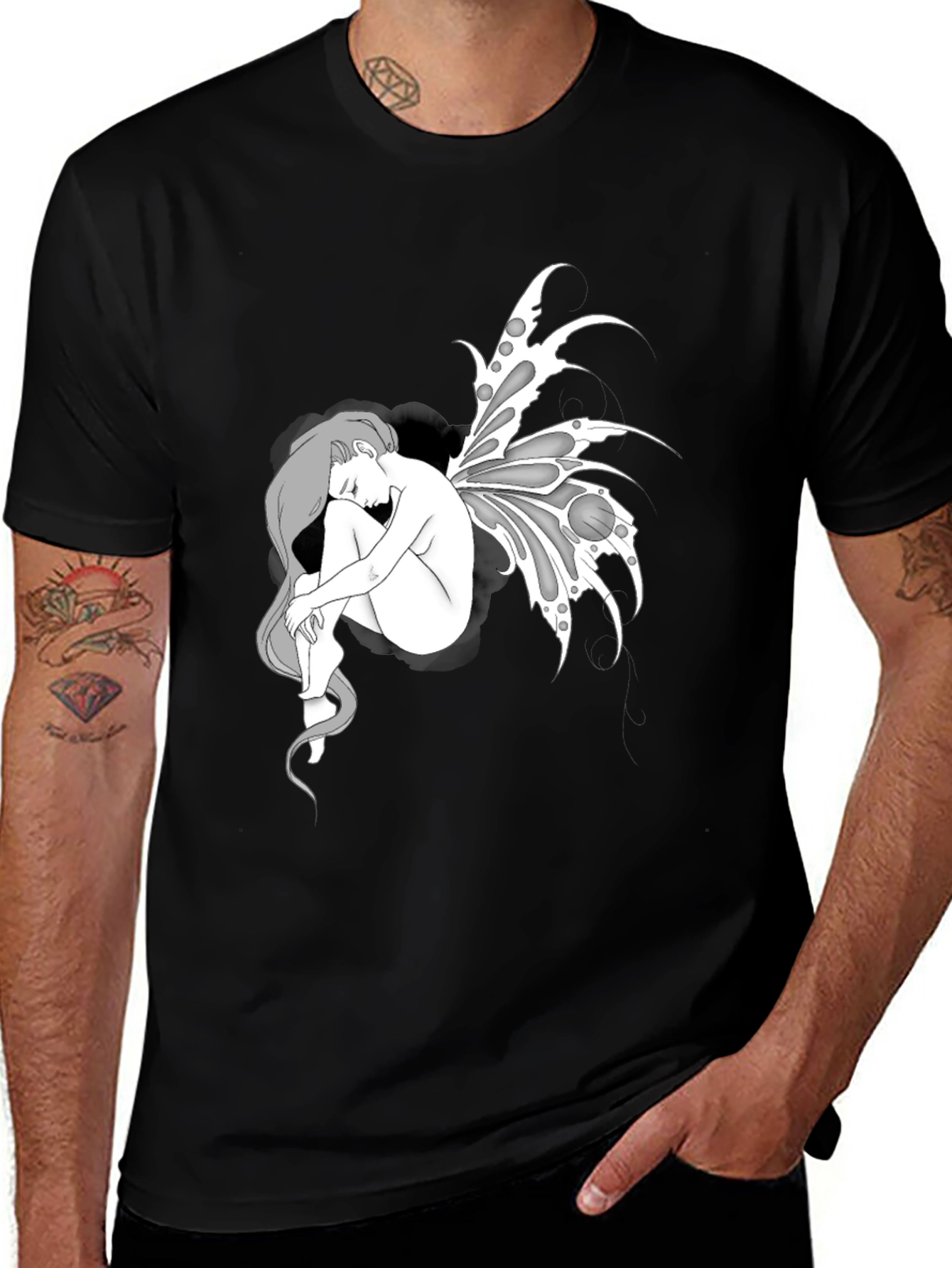 Variant 11 of Fairy Graphic Black T-Shirt