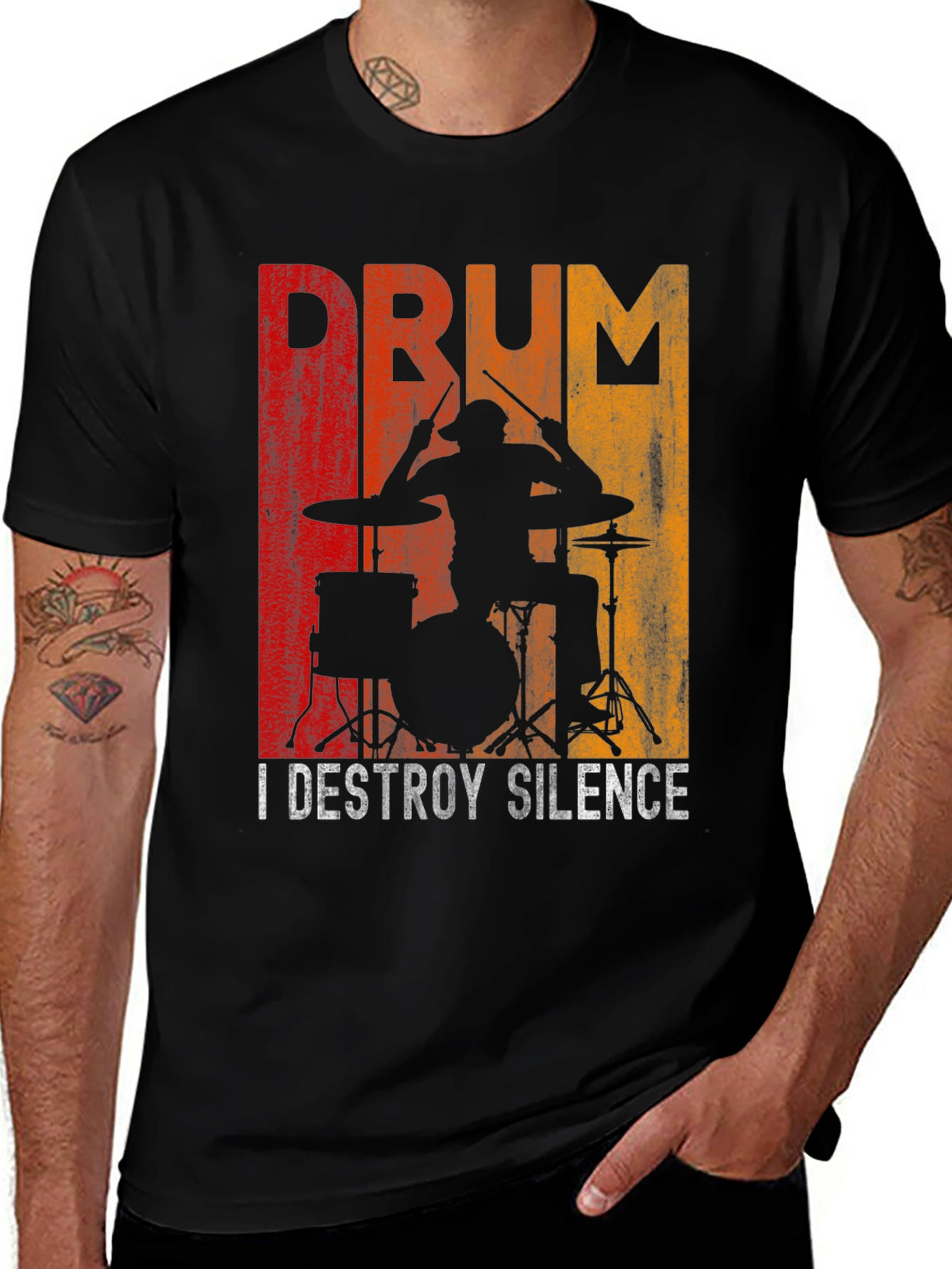 Variant 22 of Drummer Destroy Silence Graphic T-Shirt