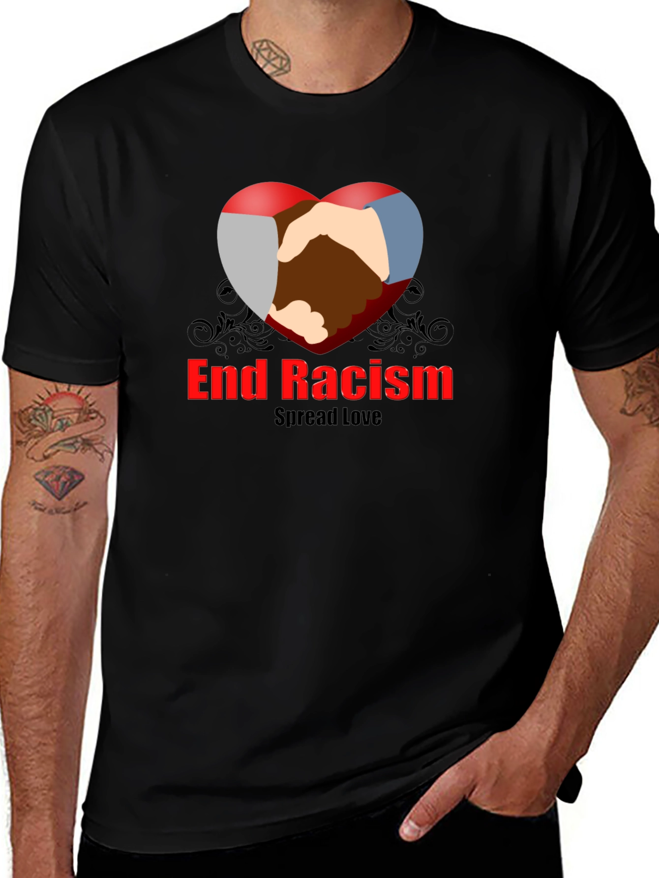 End Racism Spread Love Graphic T-Shirt