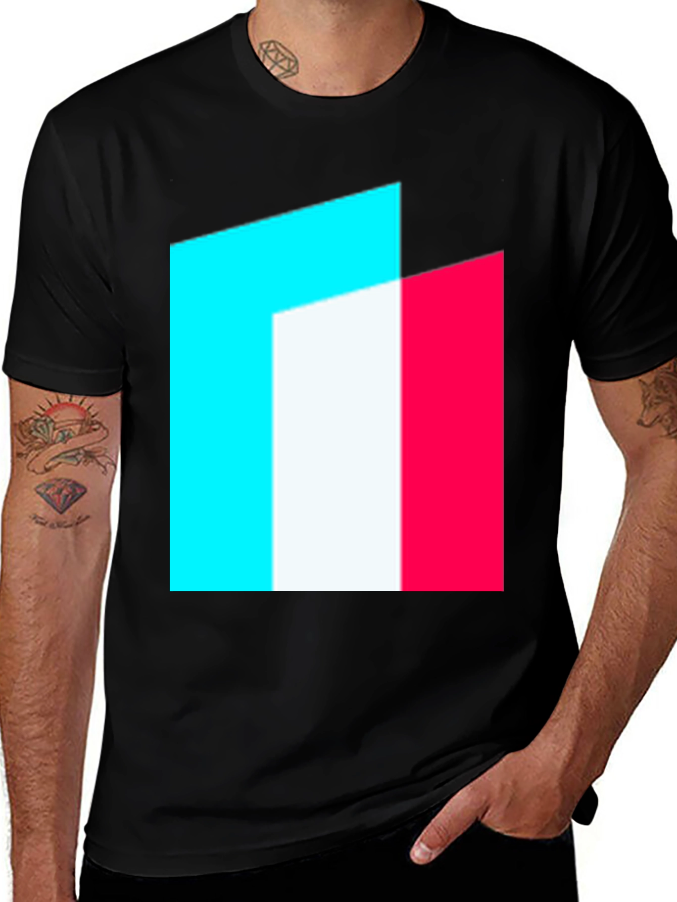 Variant 10 of Abstract Color Block Graphic Tee - Modern Style