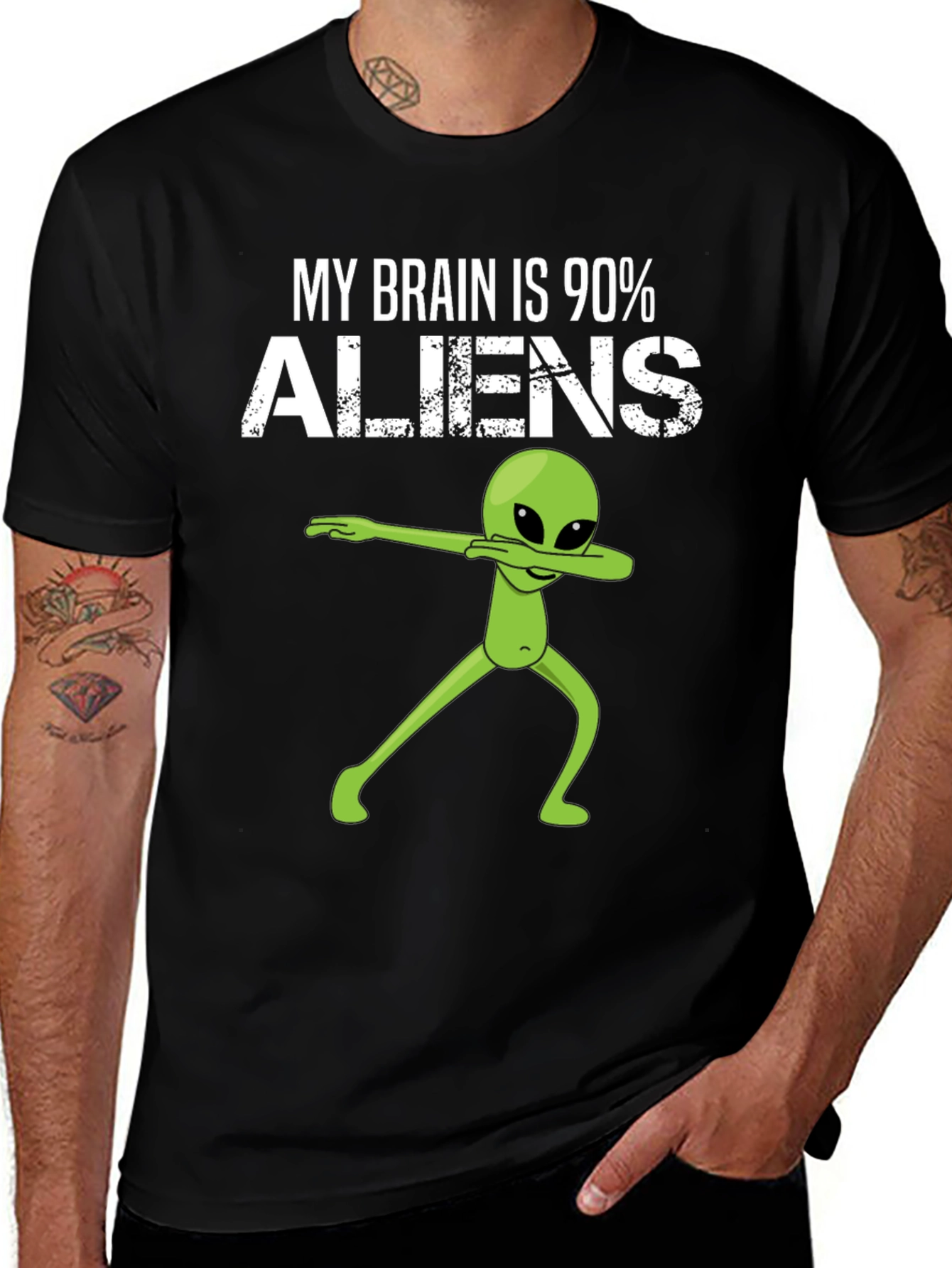 Variant 28 of My Brain is 90% Aliens Dab T-Shirt