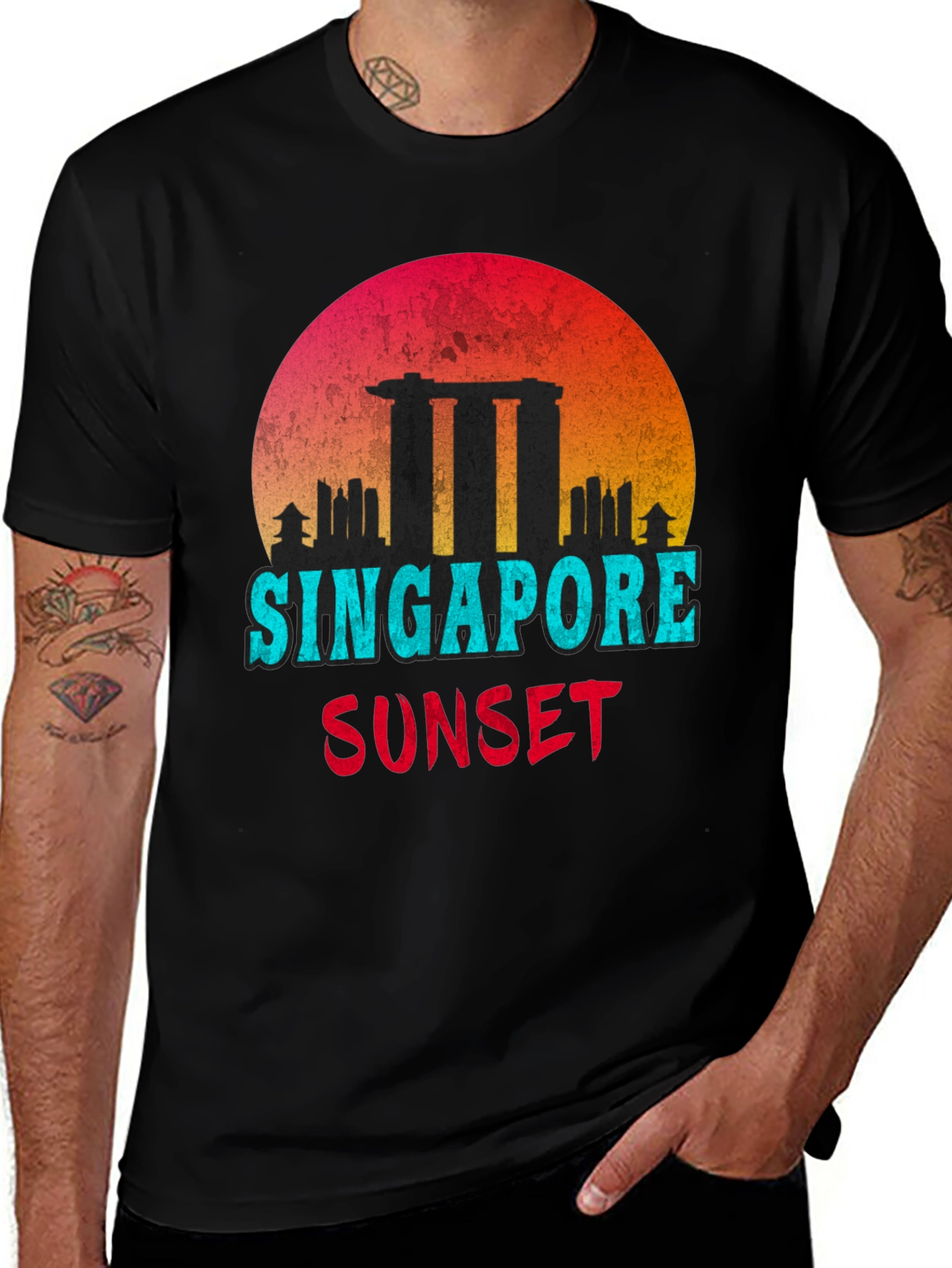 Singapore Sunset Graphic T-Shirt
