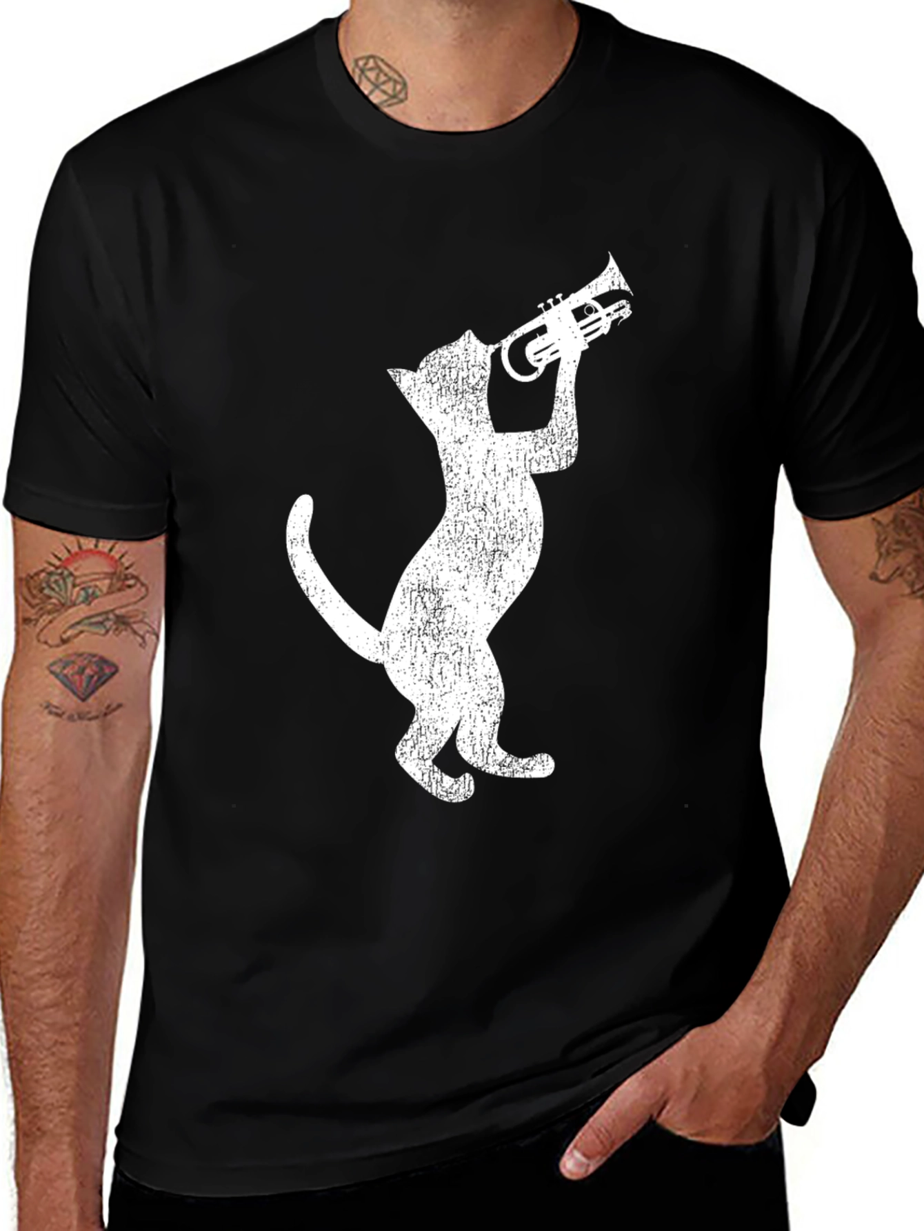 Variant 19 of Cat Trumpet Musician T-Shirt