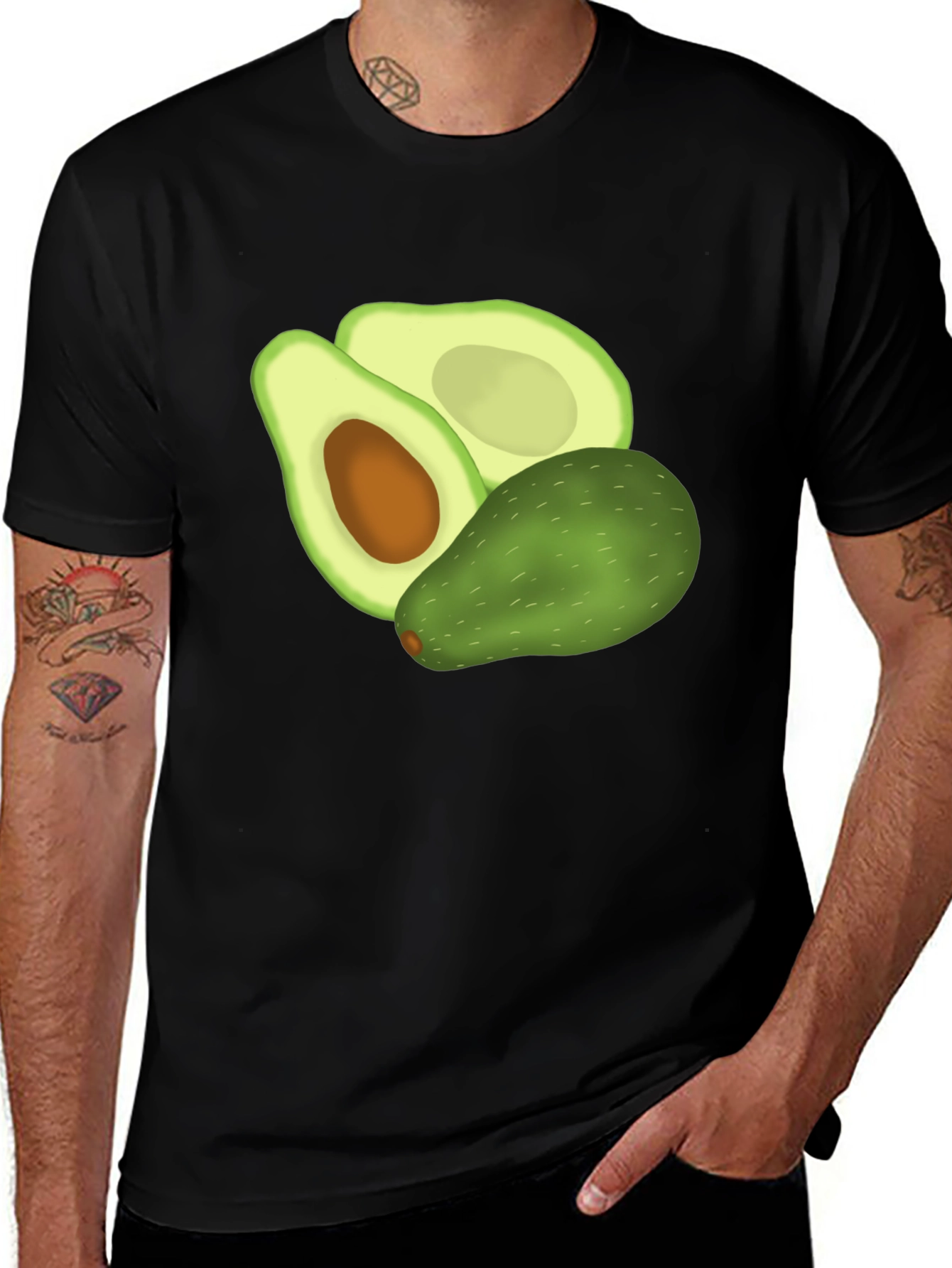 Variant 7 of Avocado Graphic Black T-Shirt