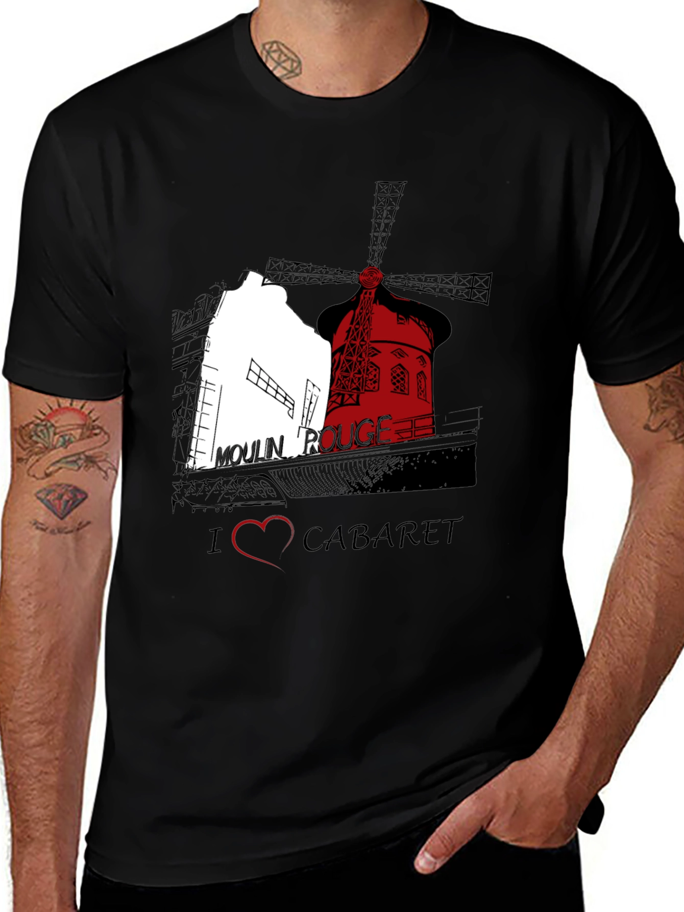Moulin Rouge Cabaret Graphic Tee - Black Unisex T-Shirt