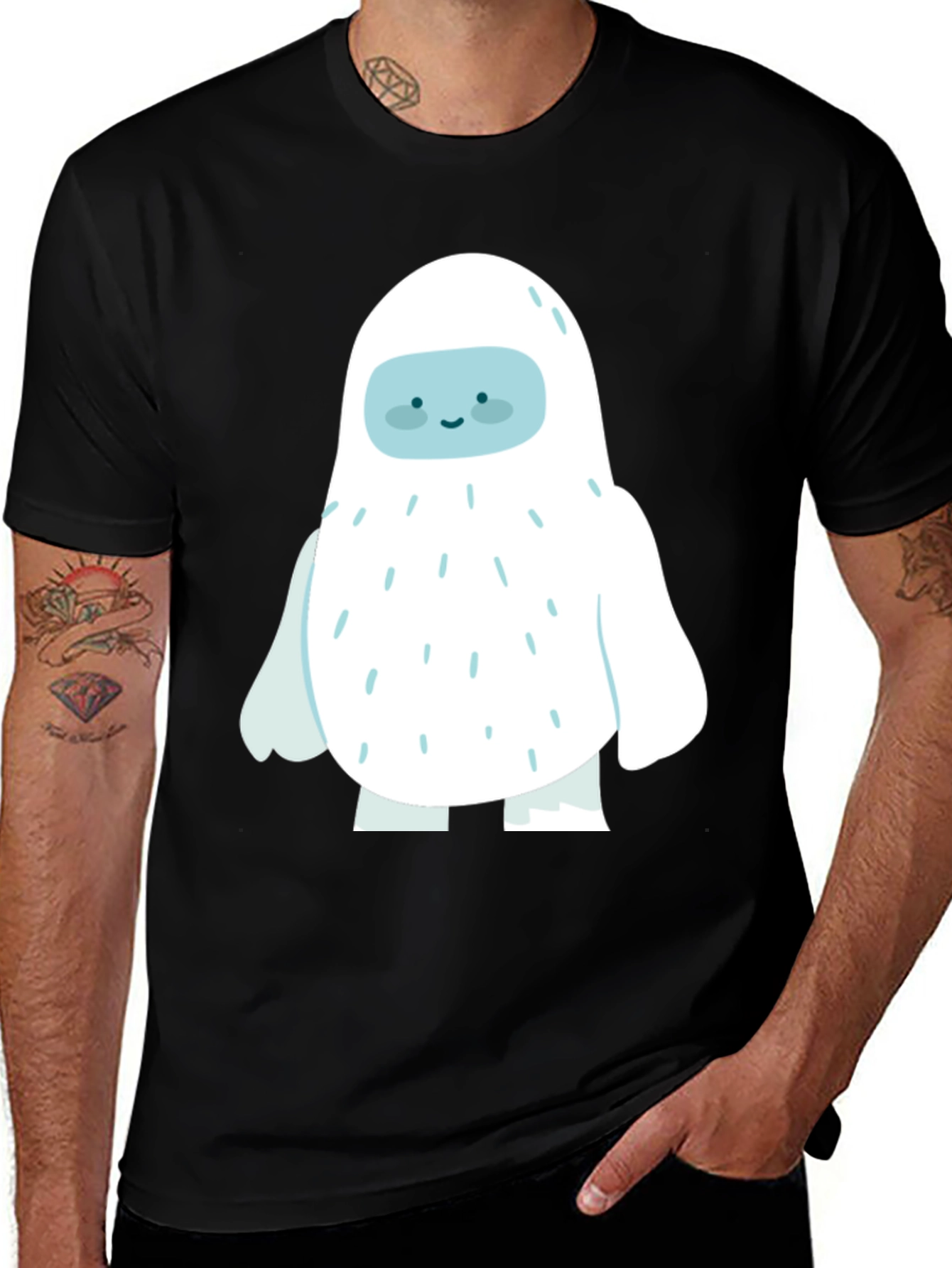 Yeti Graphic Tee - Soft Cotton Blend, Cute Cartoon Design