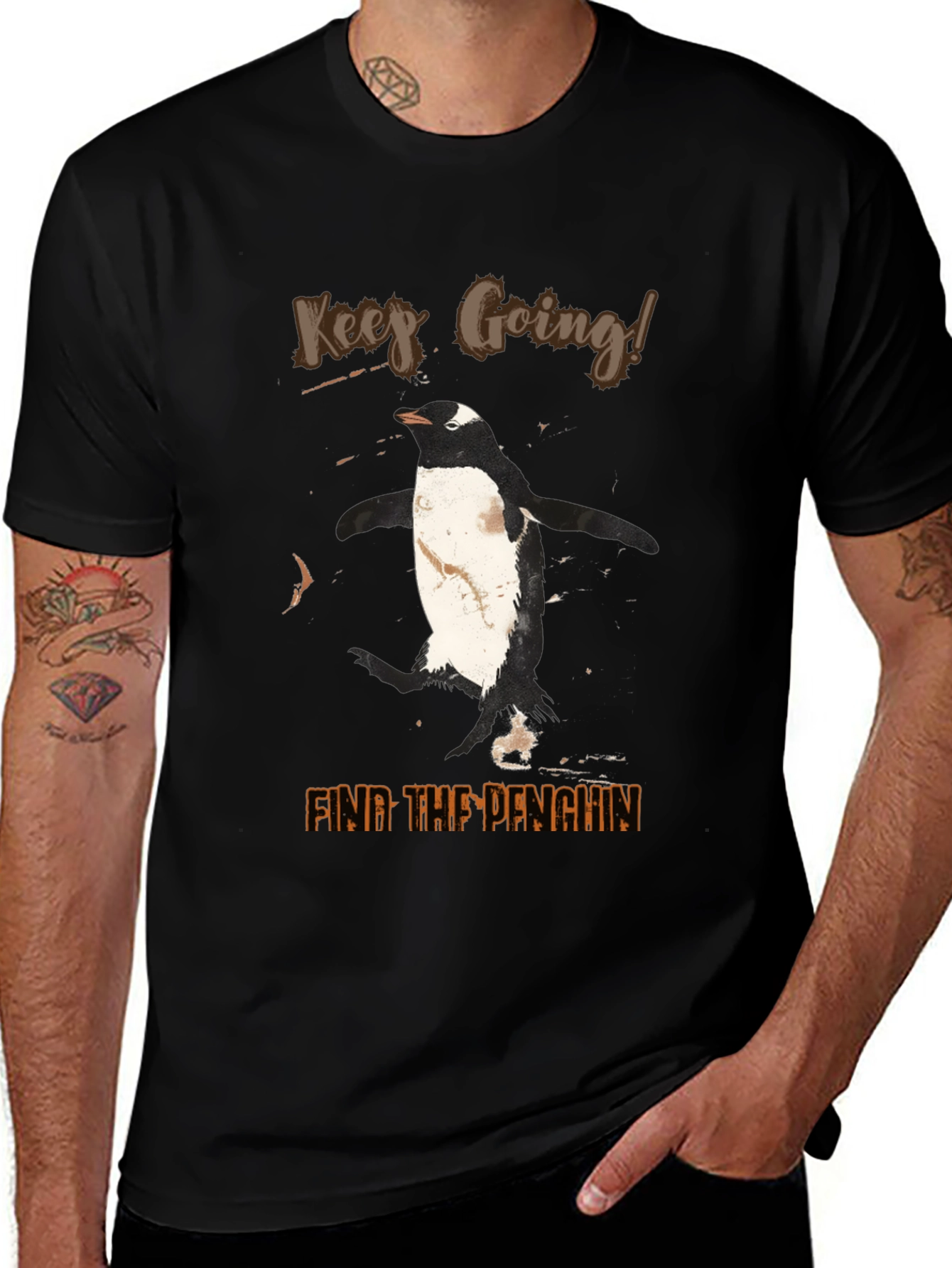 Variant 27 of Keep Going! Penguin T-Shirt - Find the Penguin