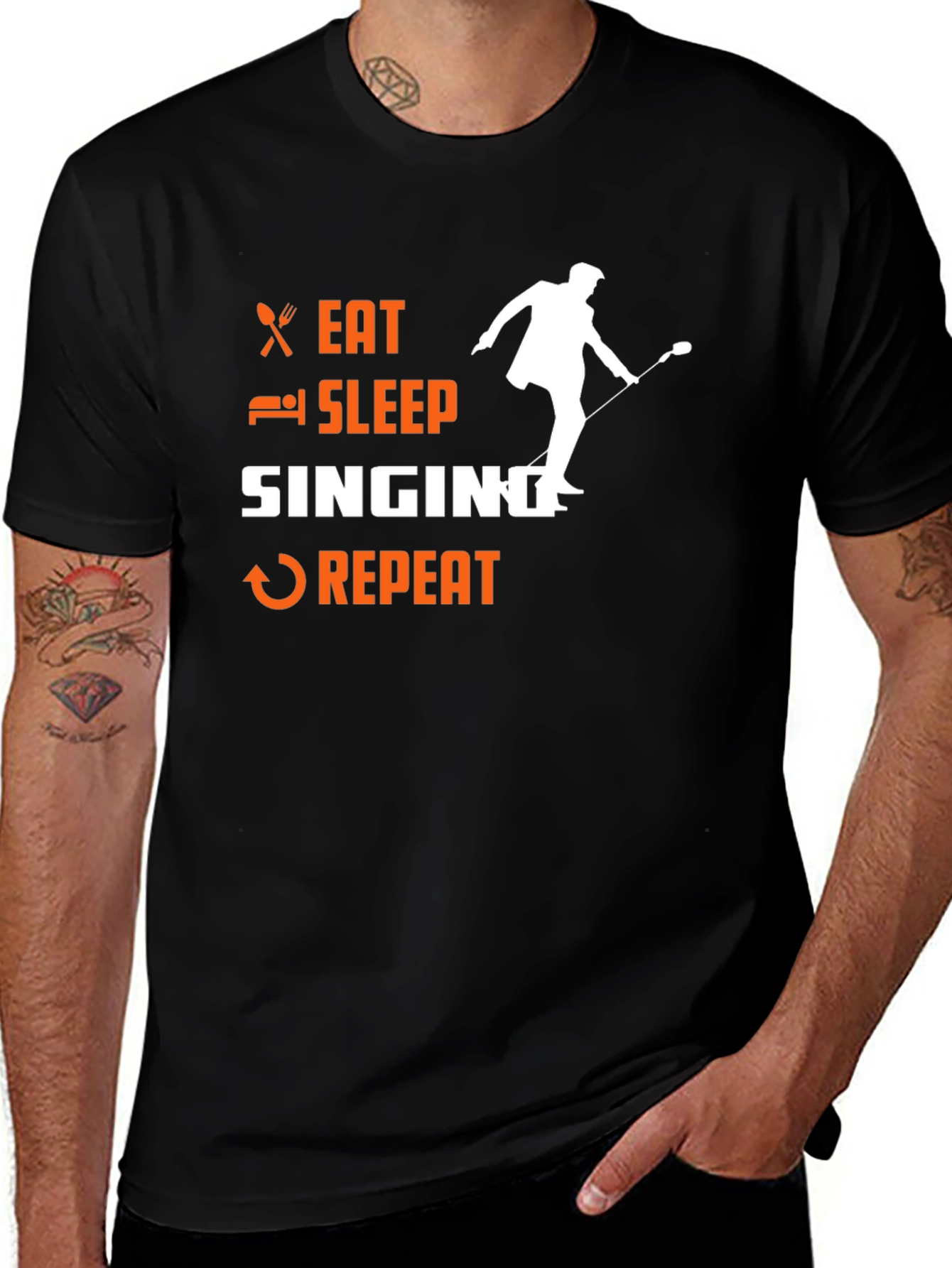 Variant 15 of Eat Sleep Singing Repeat Graphic T-Shirt