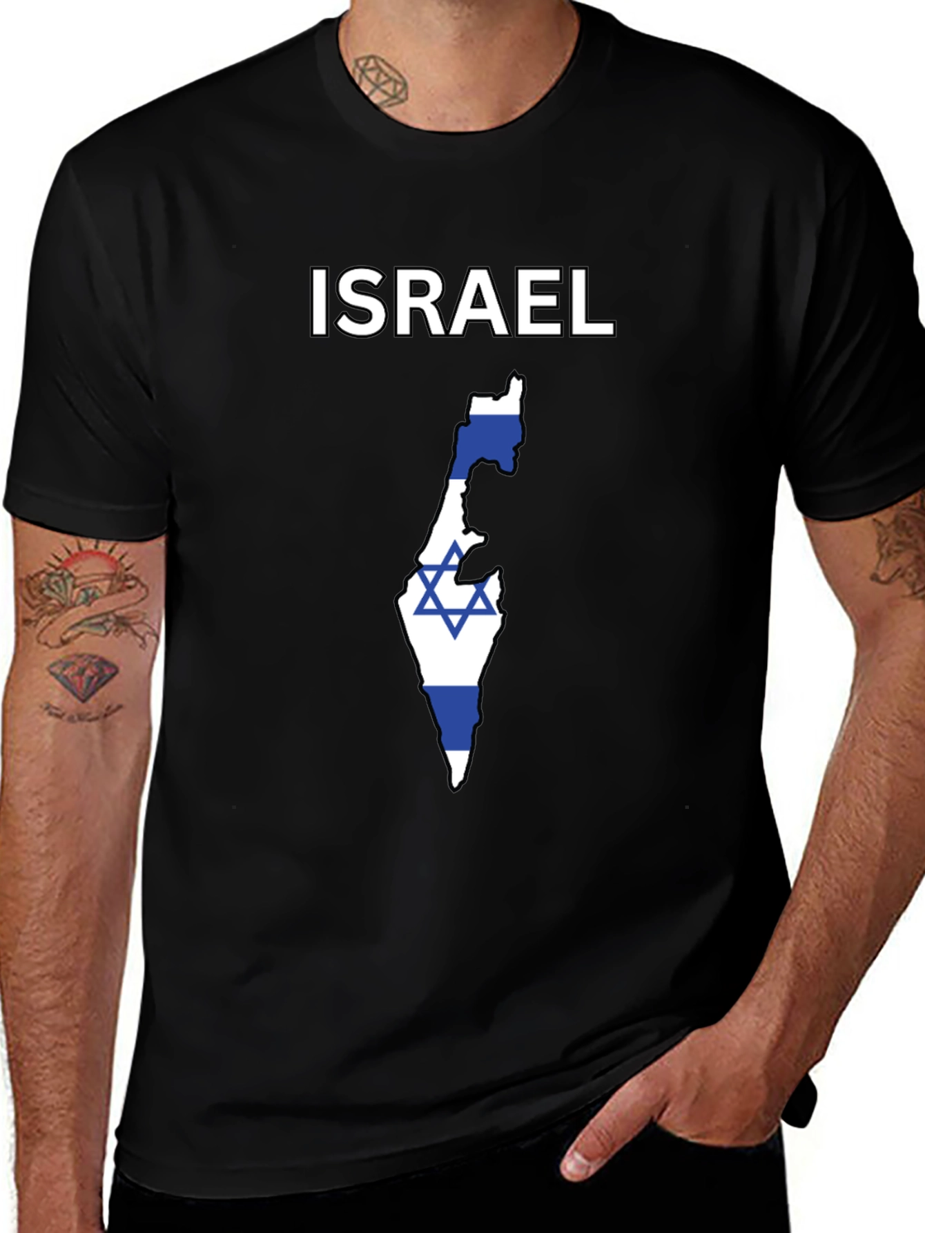 Israel Map Flag Graphic T-Shirt