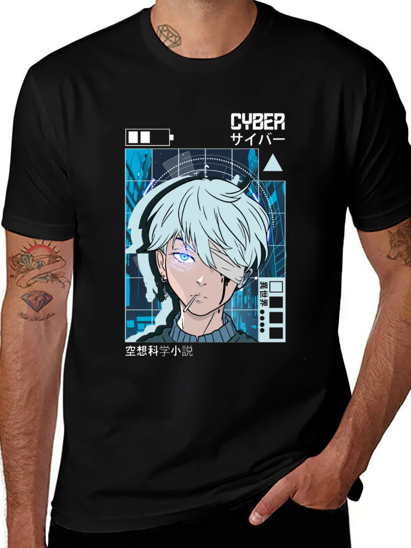 Variant 19 of Cyberpunk Anime Graphic Tee - Edgy Style