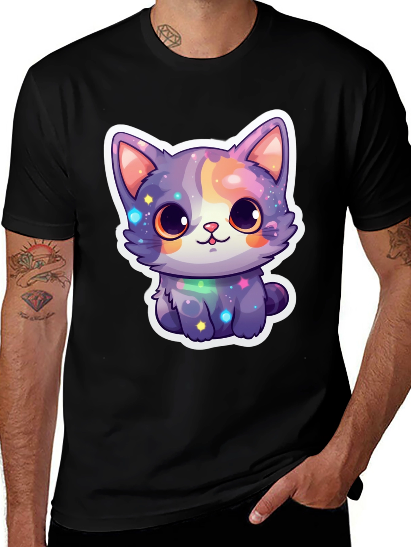 Variant 4 of Cute Galaxy Cat T-Shirt - Stylish Graphic Tee