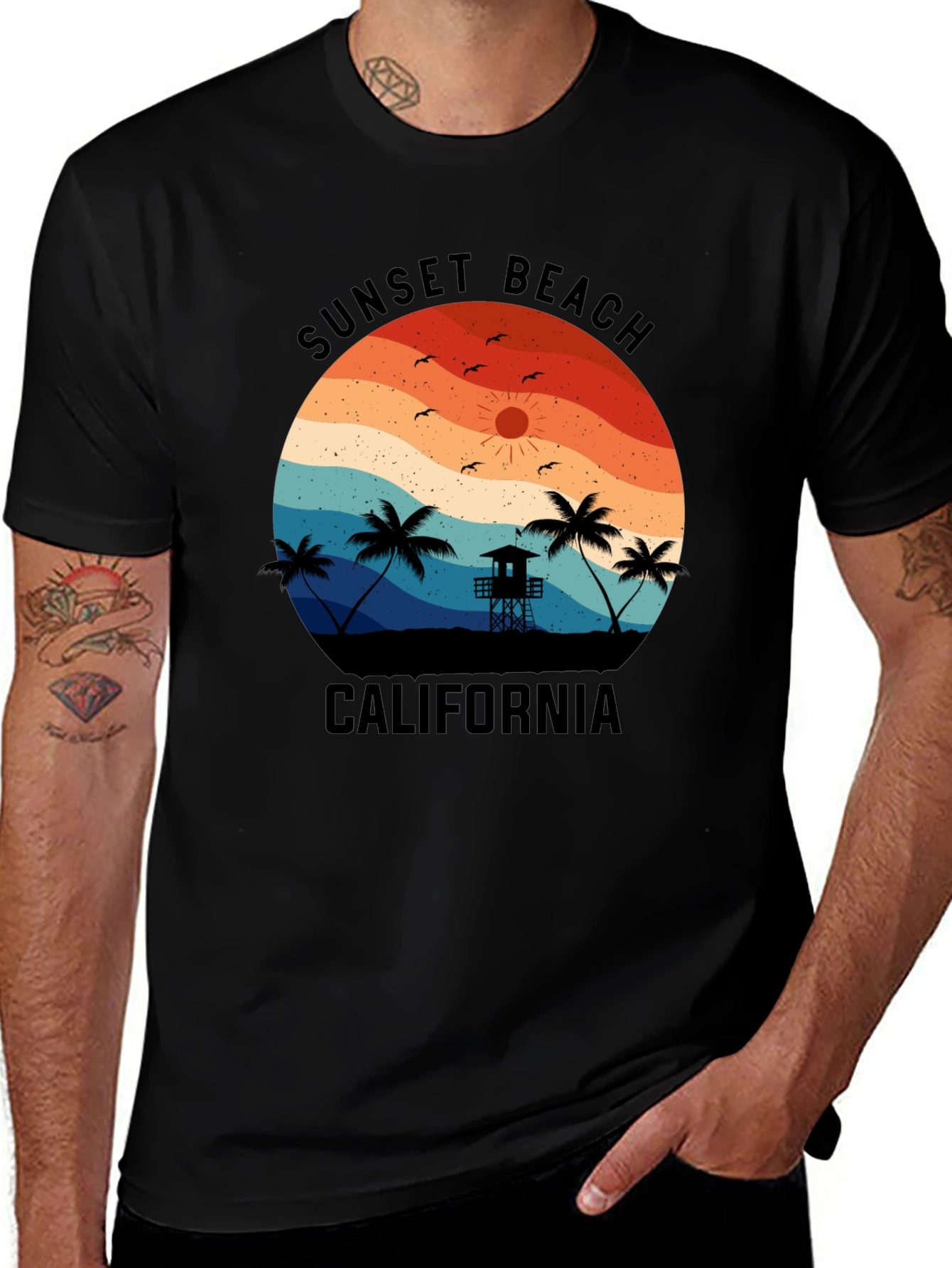 Variant 28 of Sunset Beach California Graphic T-Shirt