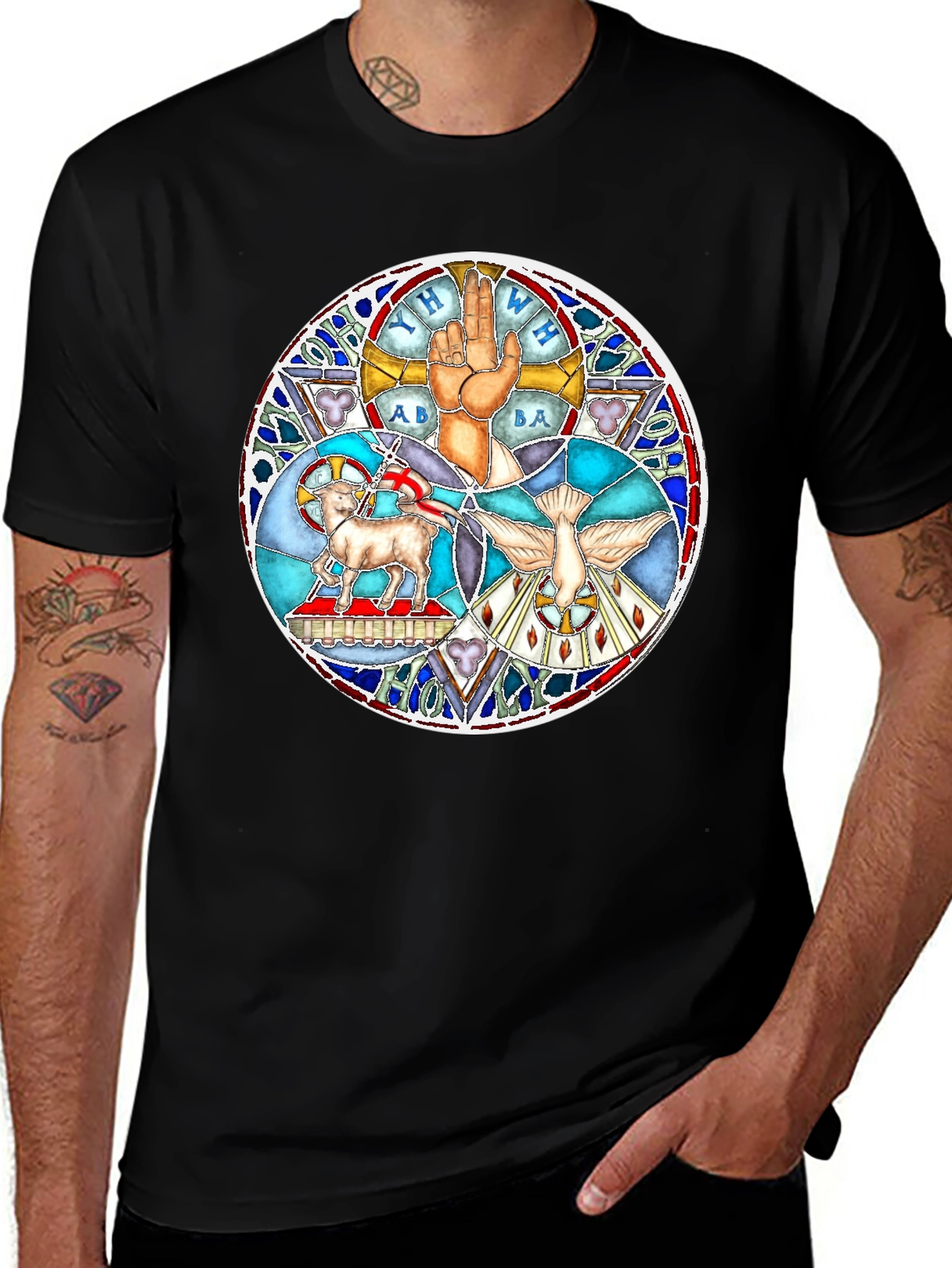 Trinity T-Shirt - Lamb, Dove, Hand YHWH