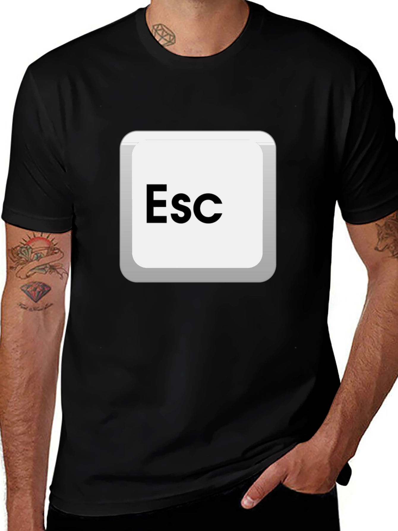 Variant 19 of Escape Key Graphic Tee - Black Cotton Comfort