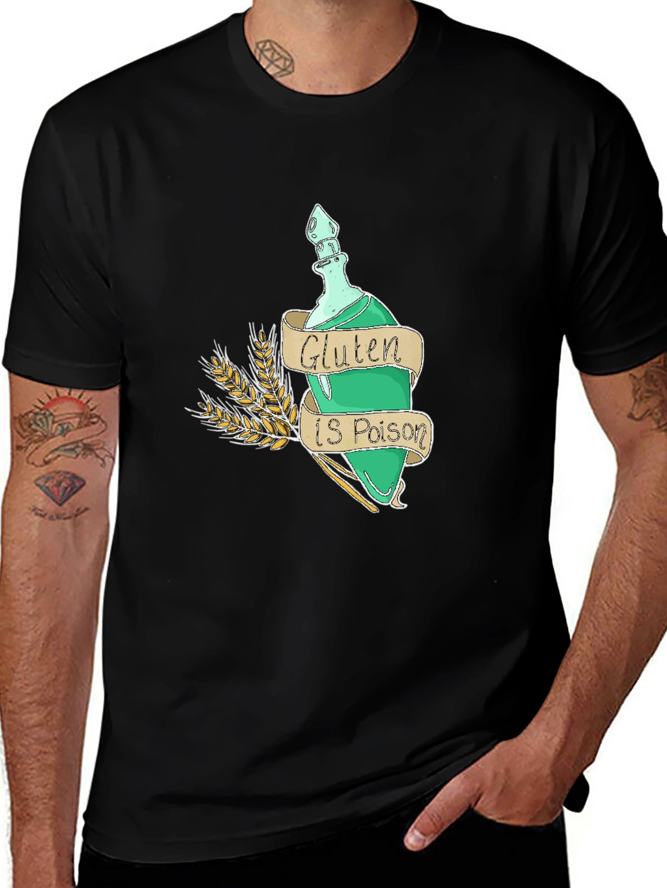 Gluten is Poison Graphic Tee - Novelty T-Shirt