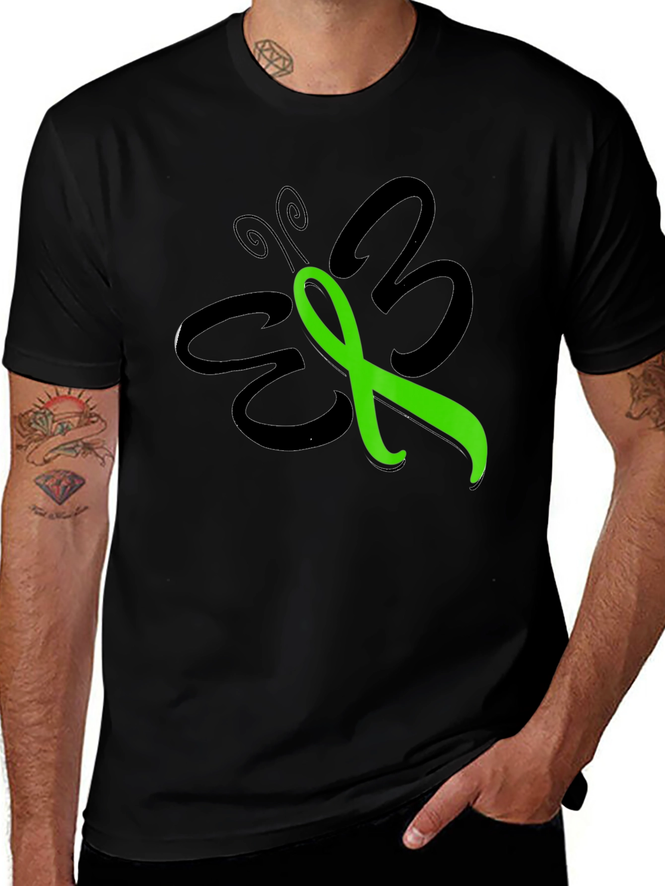 Variant 4 of Green Ribbon Butterfly T-Shirt - Awareness Support