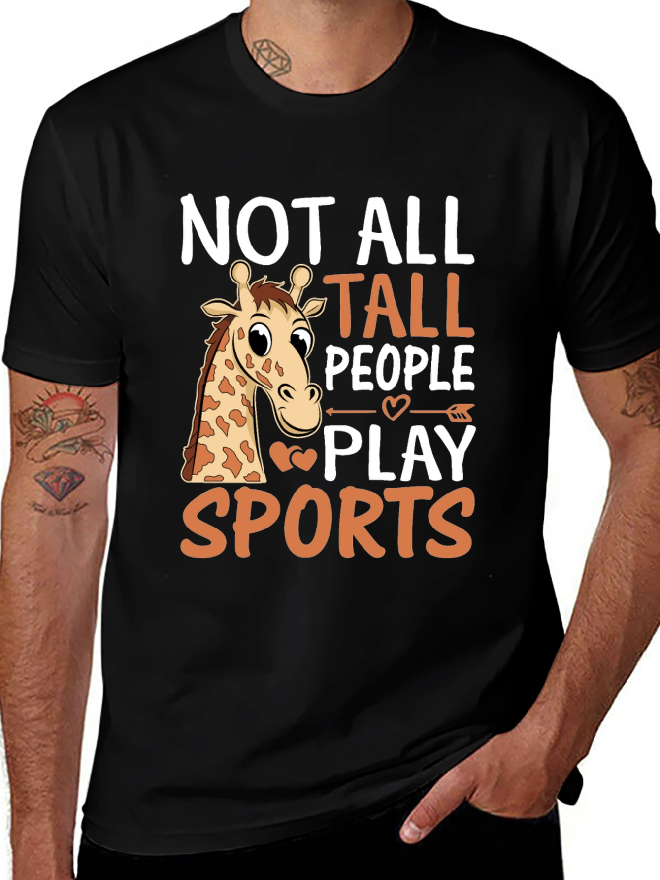 Variant 11 of Funny Giraffe T-Shirt: Not All Tall People Play Sports