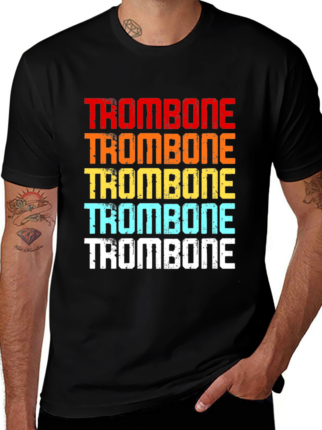 Variant 16 of Retro Trombone Player Graphic Tee