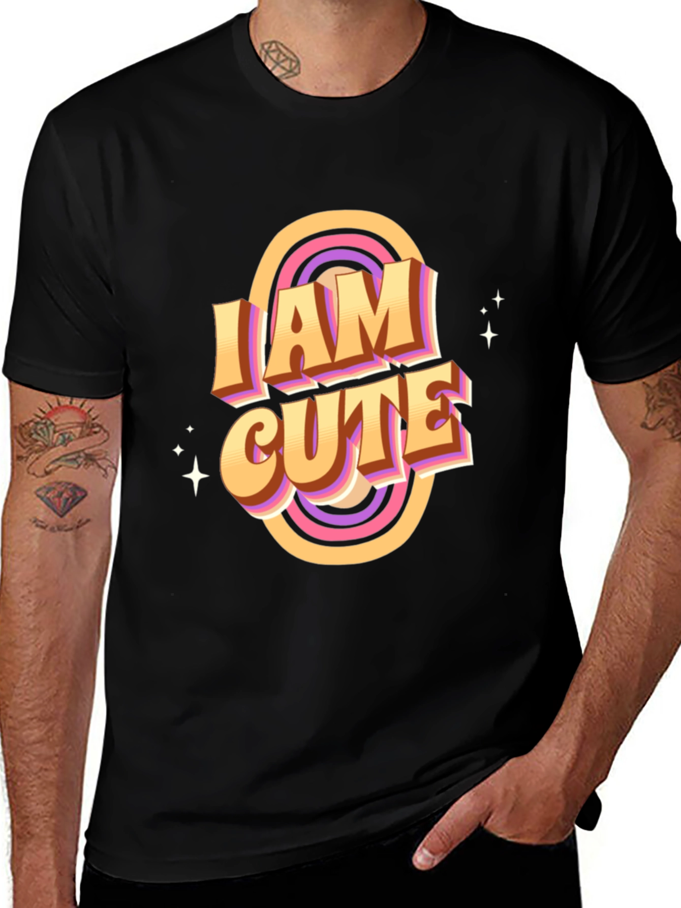 Variant 7 of I Am Cute Graphic T-Shirt - Retro Style