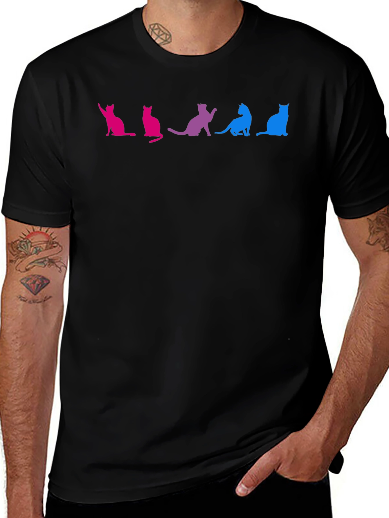 Variant 27 of Bisexual Pride Cats Graphic T-Shirt
