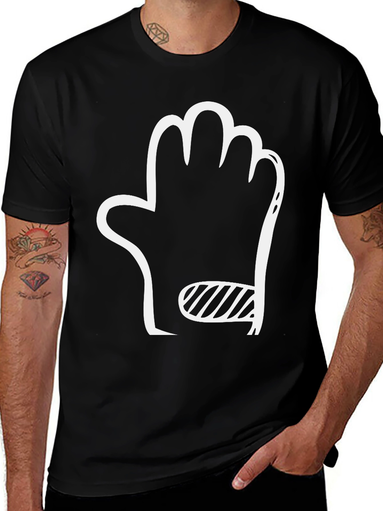Variant 10 of Hand Drawn Hand Black T-Shirt