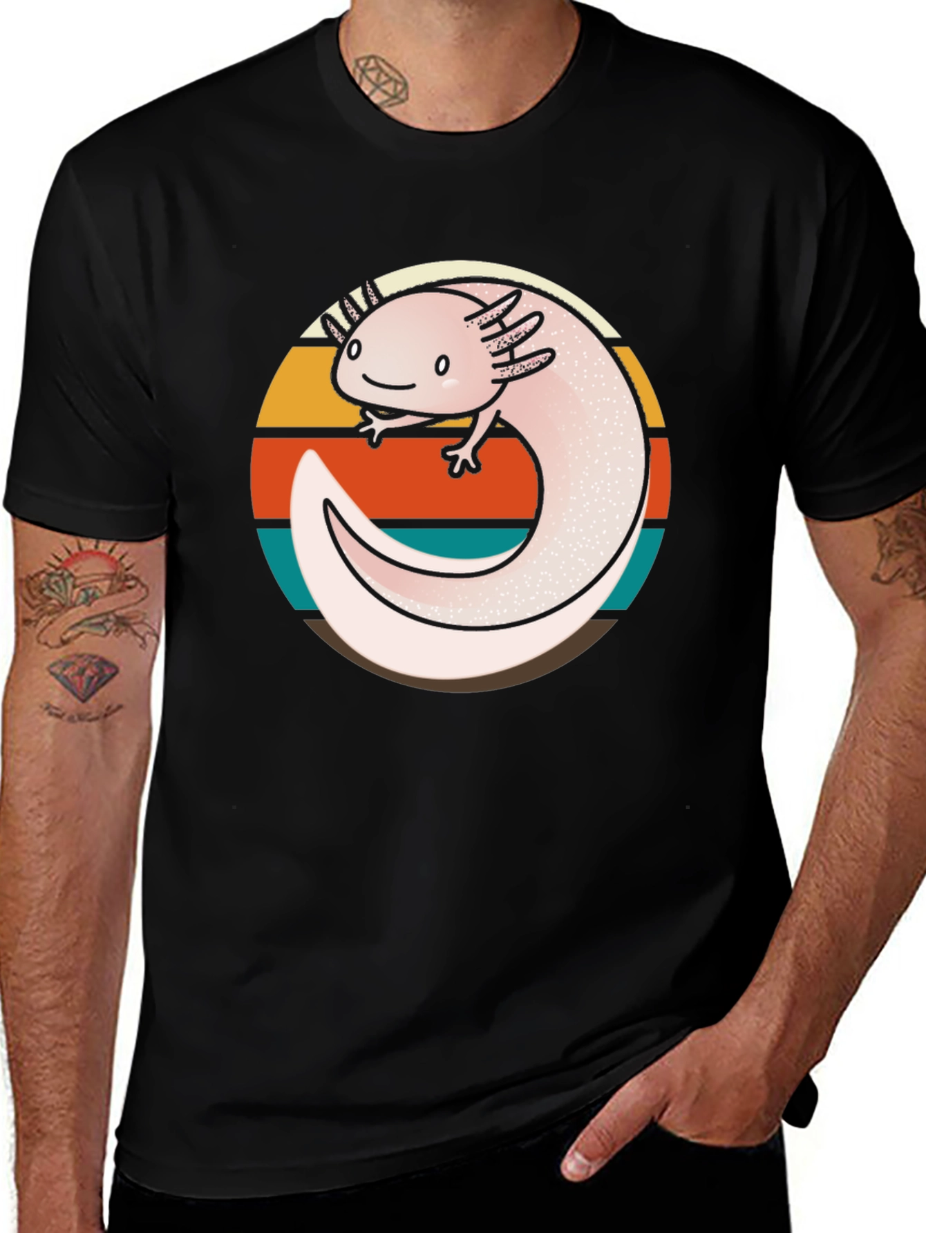 Variant 21 of Axolotl Sunset Graphic Tee - Unisex Soft Cotton T-Shirt